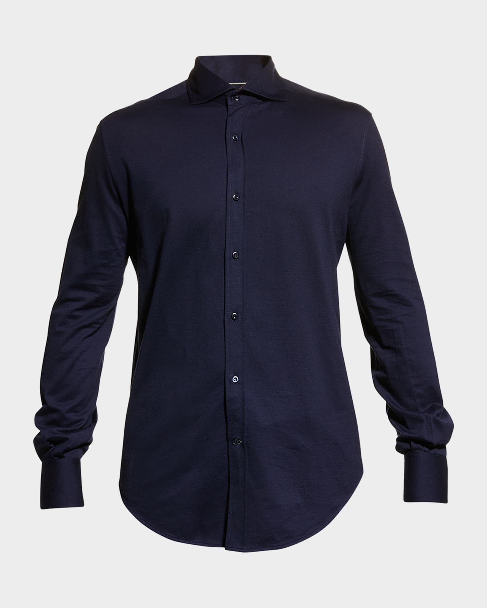 Brunello Cucinelli Men's Jersey Knit Sport Shirt | Neiman Marcus