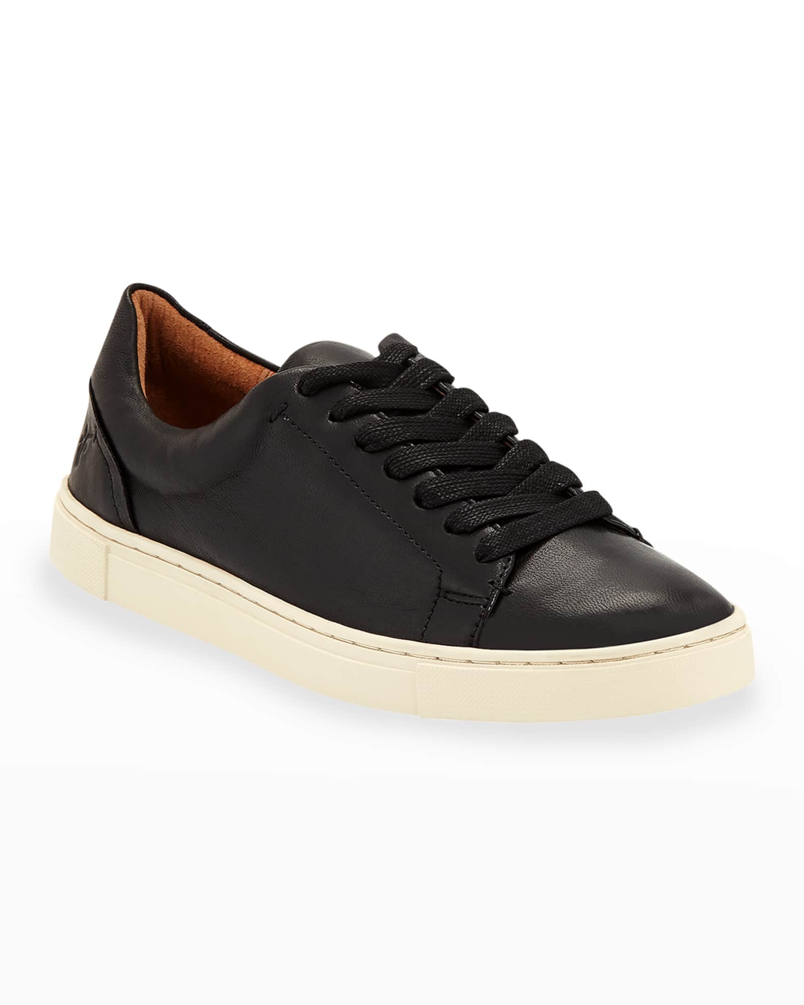 frye leather lace up sneakers