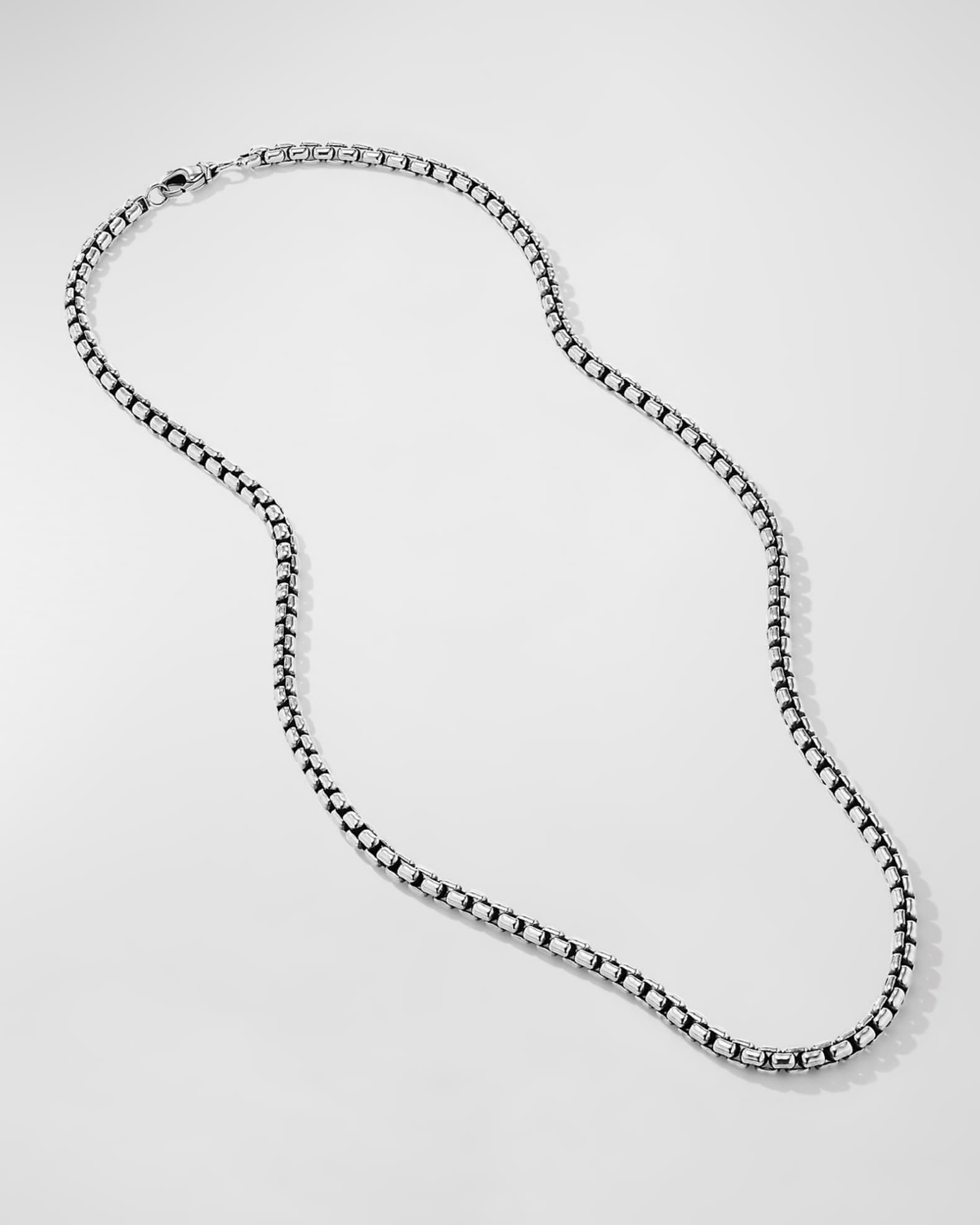 David Yurman Men s Box Chain Necklace in Silver 4.8mm 24 L Neiman Marcus