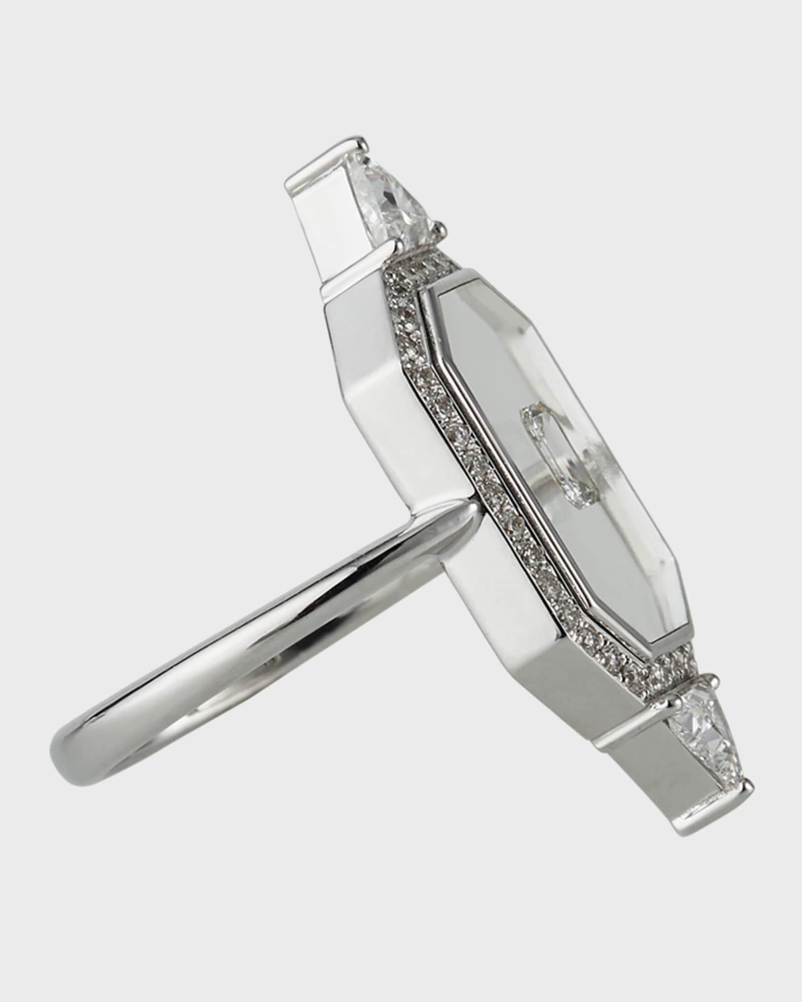 Nikos Koulis Universe Line 18k White Gold Mixed-Diamond Ring