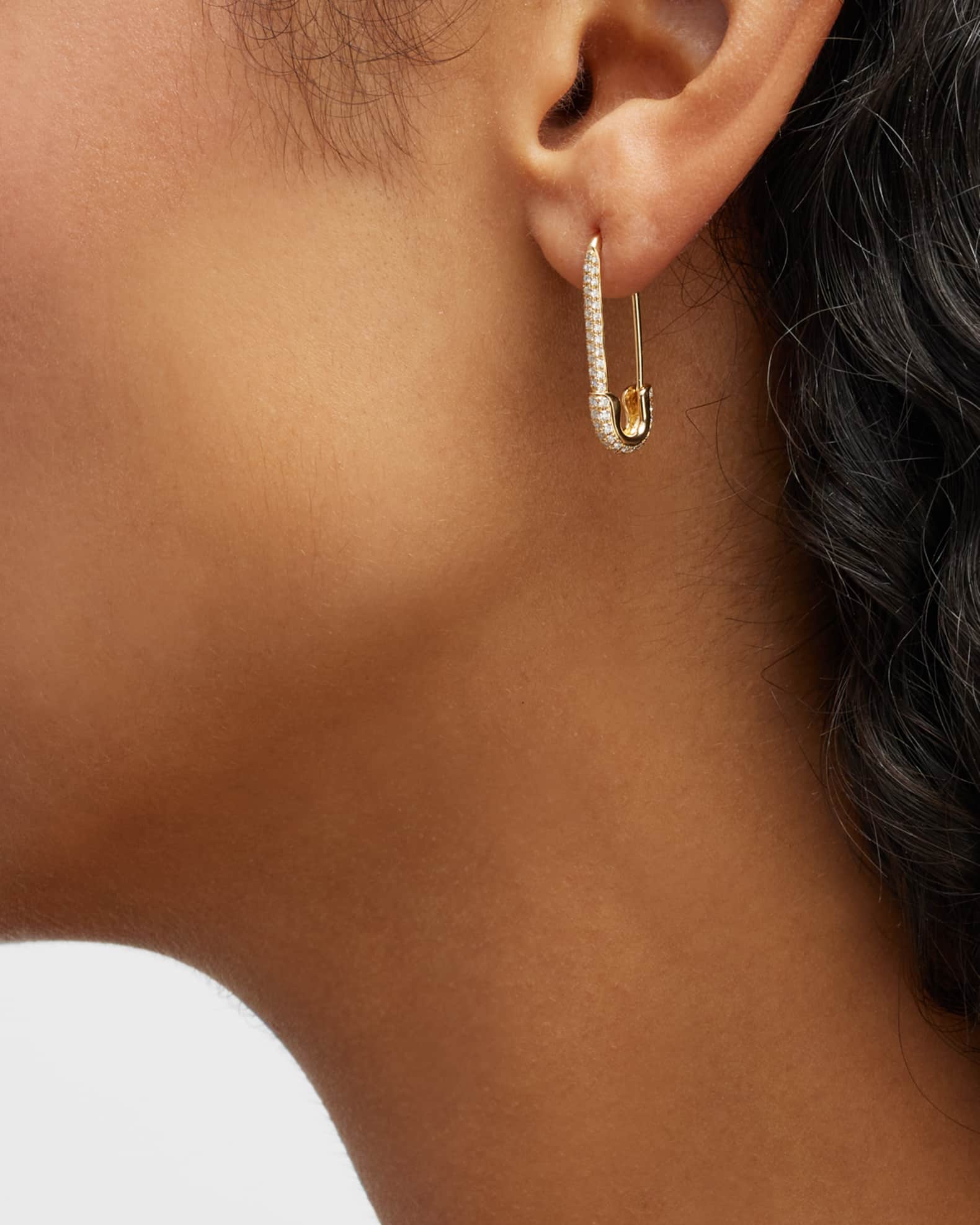 Anita Ko 18kt Yellow Gold Safety Pin Earring - Farfetch