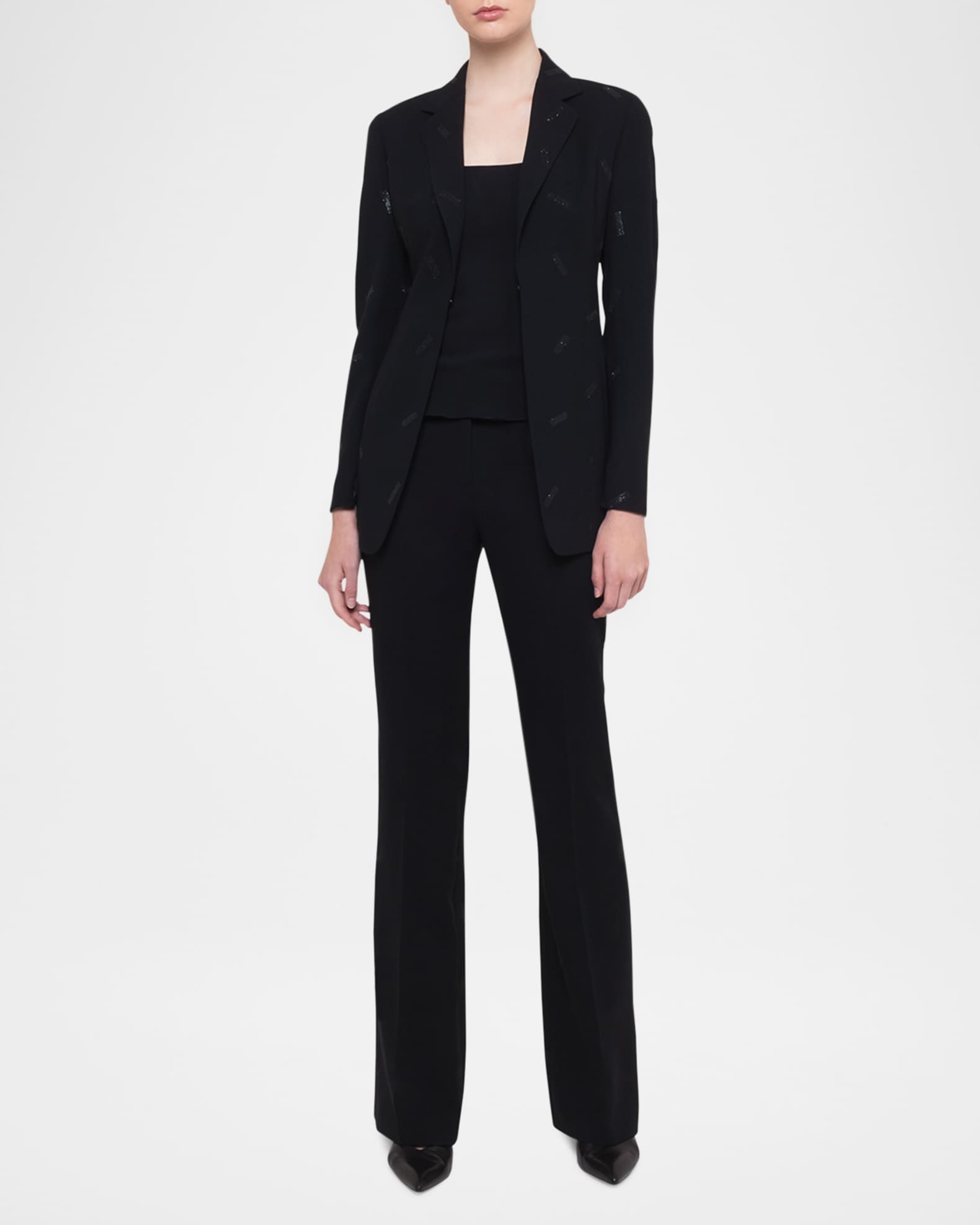 Akris Odette Long Wool Blazer Jacket | Neiman Marcus