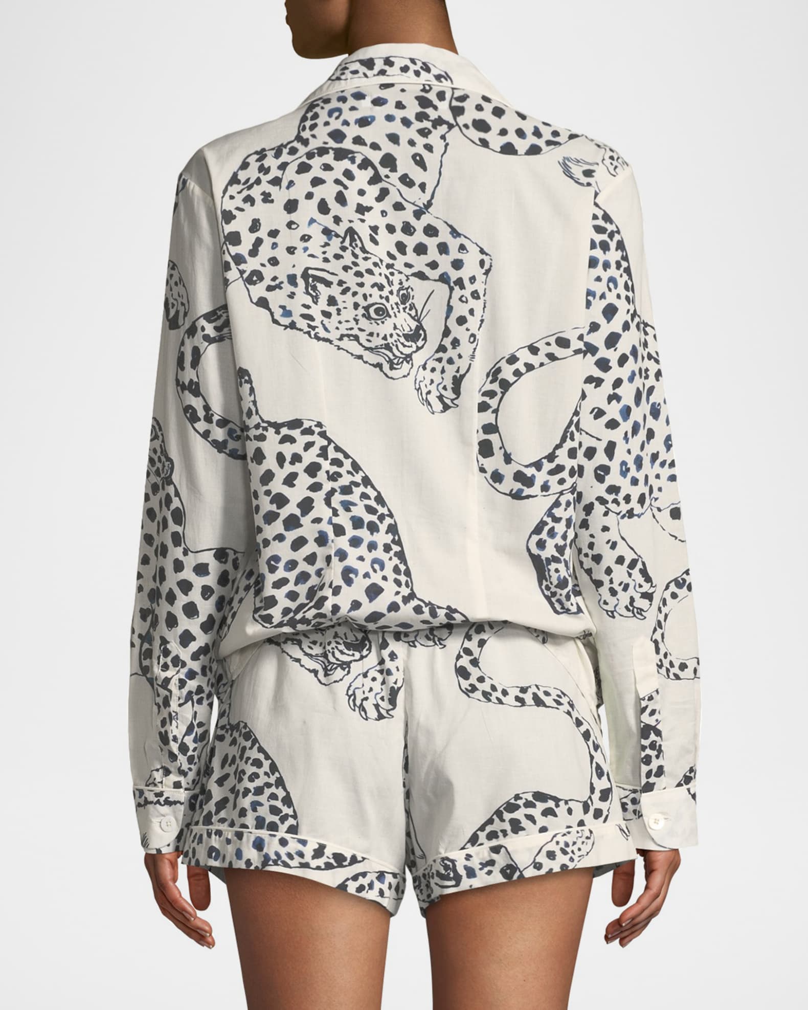 Leopard Print Classic Short Pajama Set 1