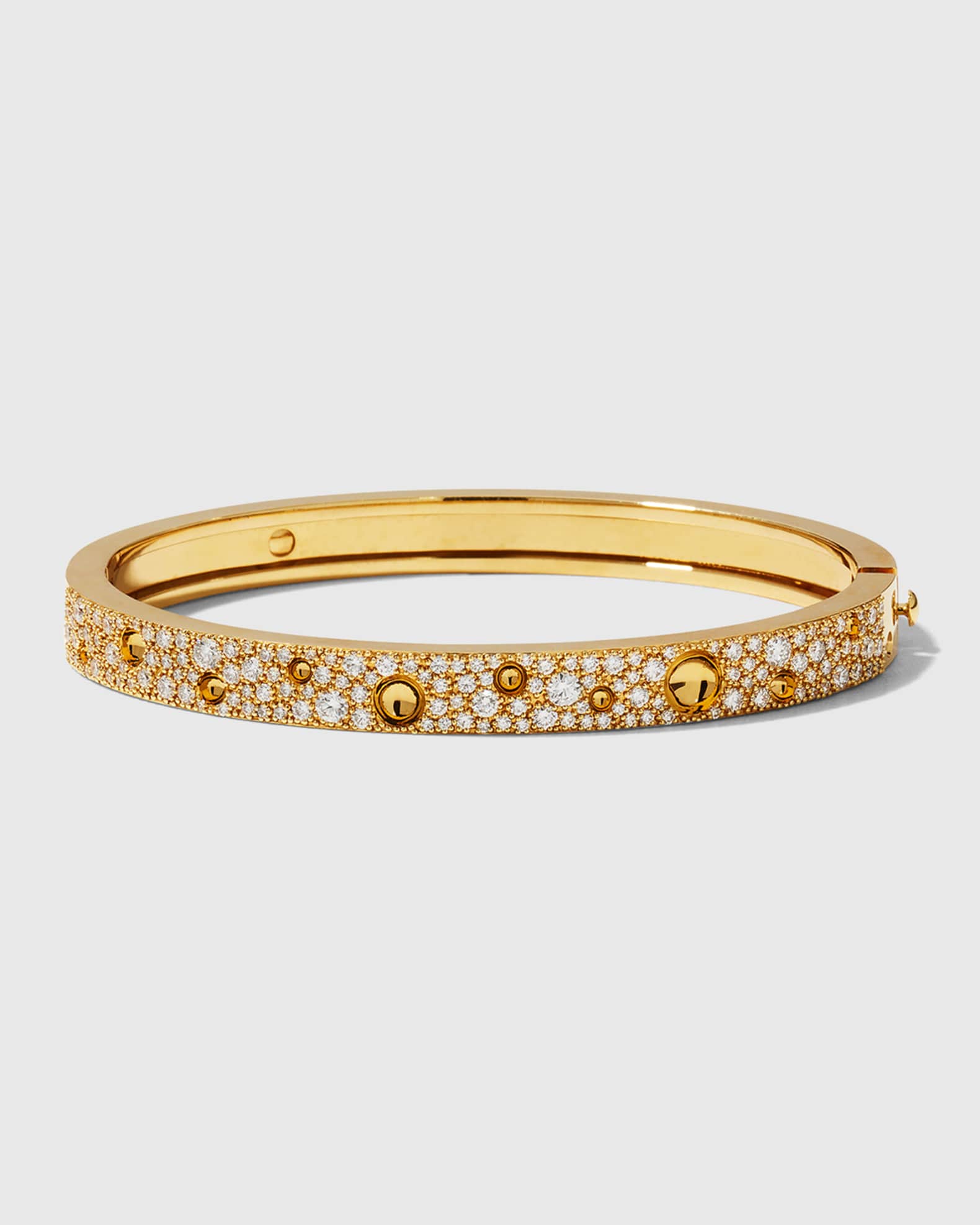 Roberto Coin Pois Moi Luna 18k Gold Diamond Bangle Bracelet