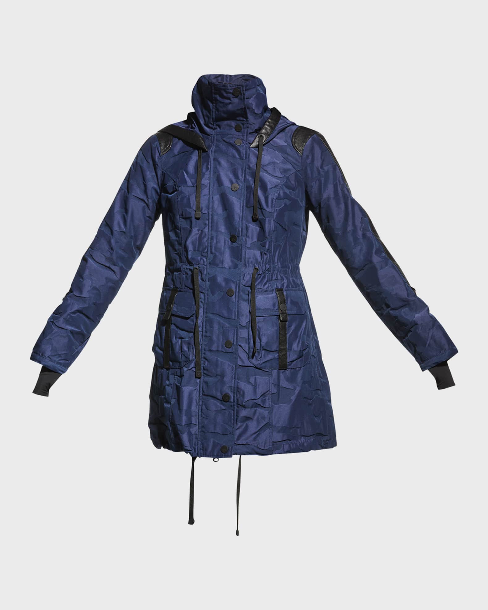 Blanc Noir Camo-Print Hooded Anorak Jacket