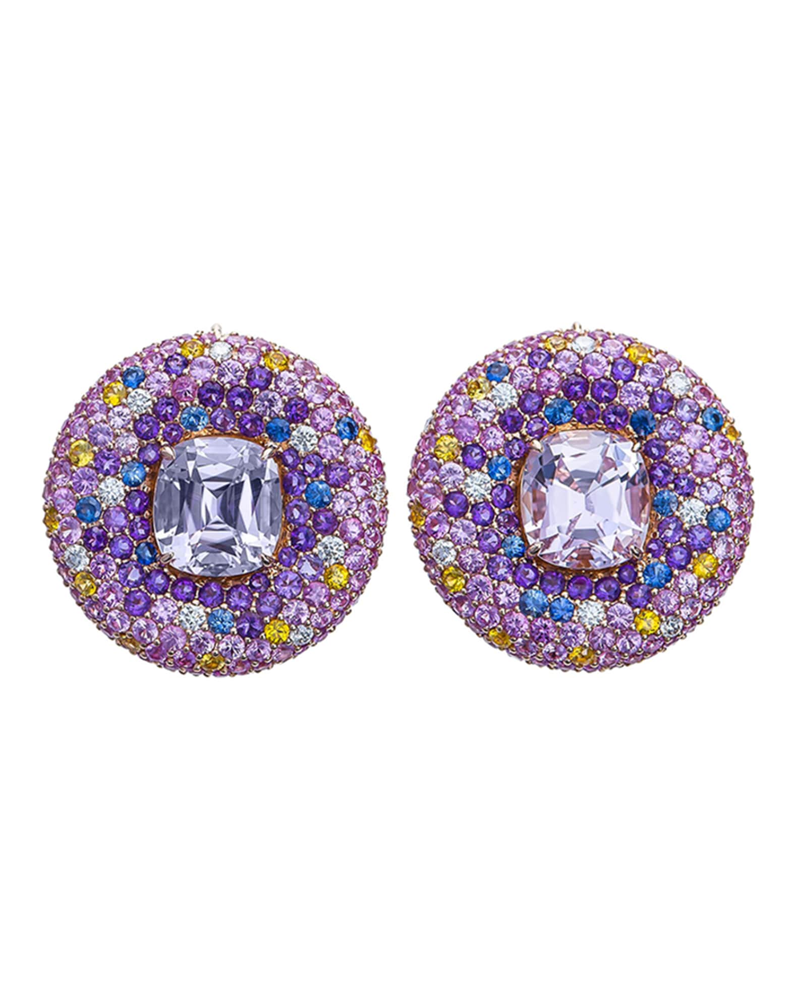 18k Kunzite Button Earrings 0