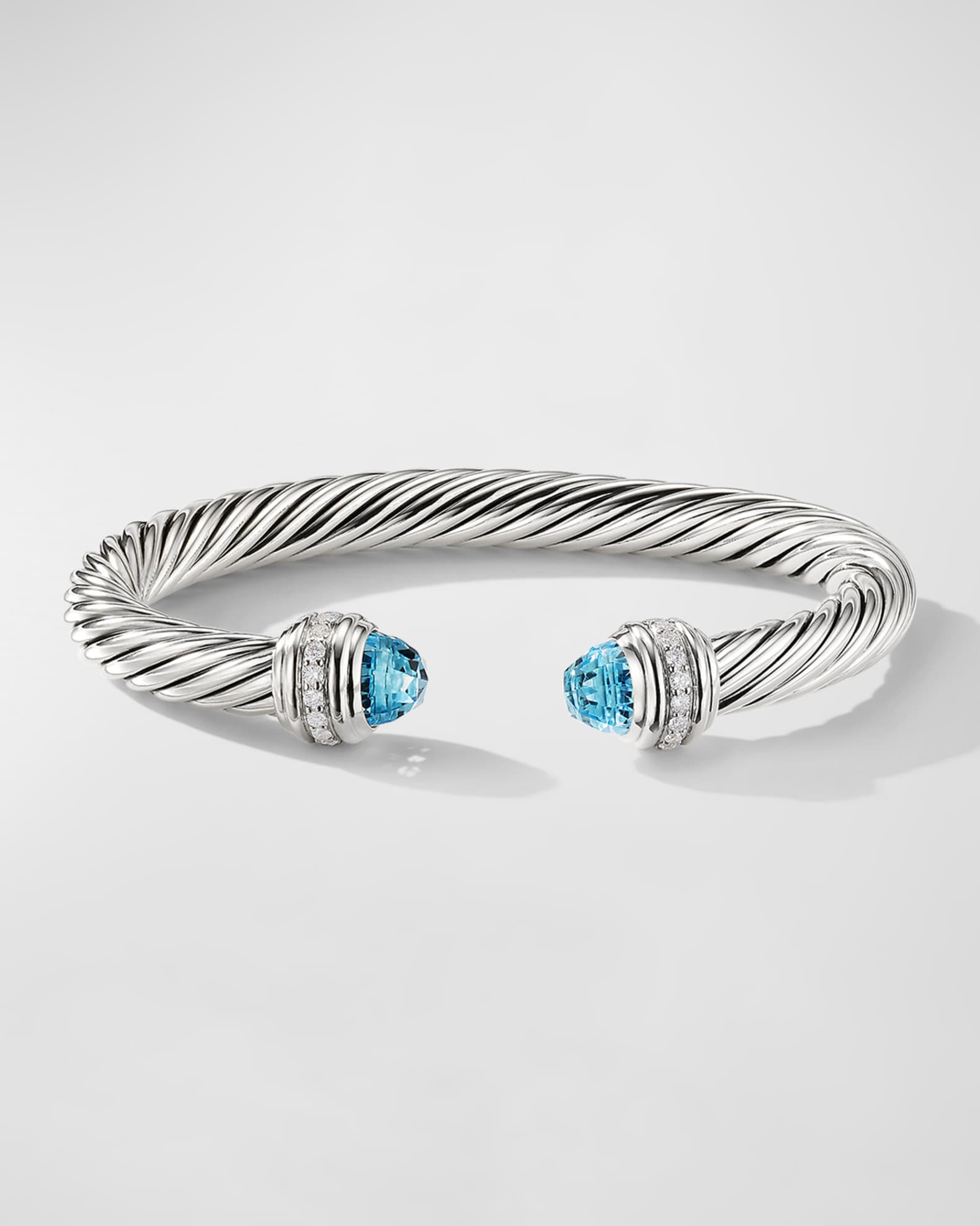 7mm Cable Bracelet with Diamonds & Topaz 0