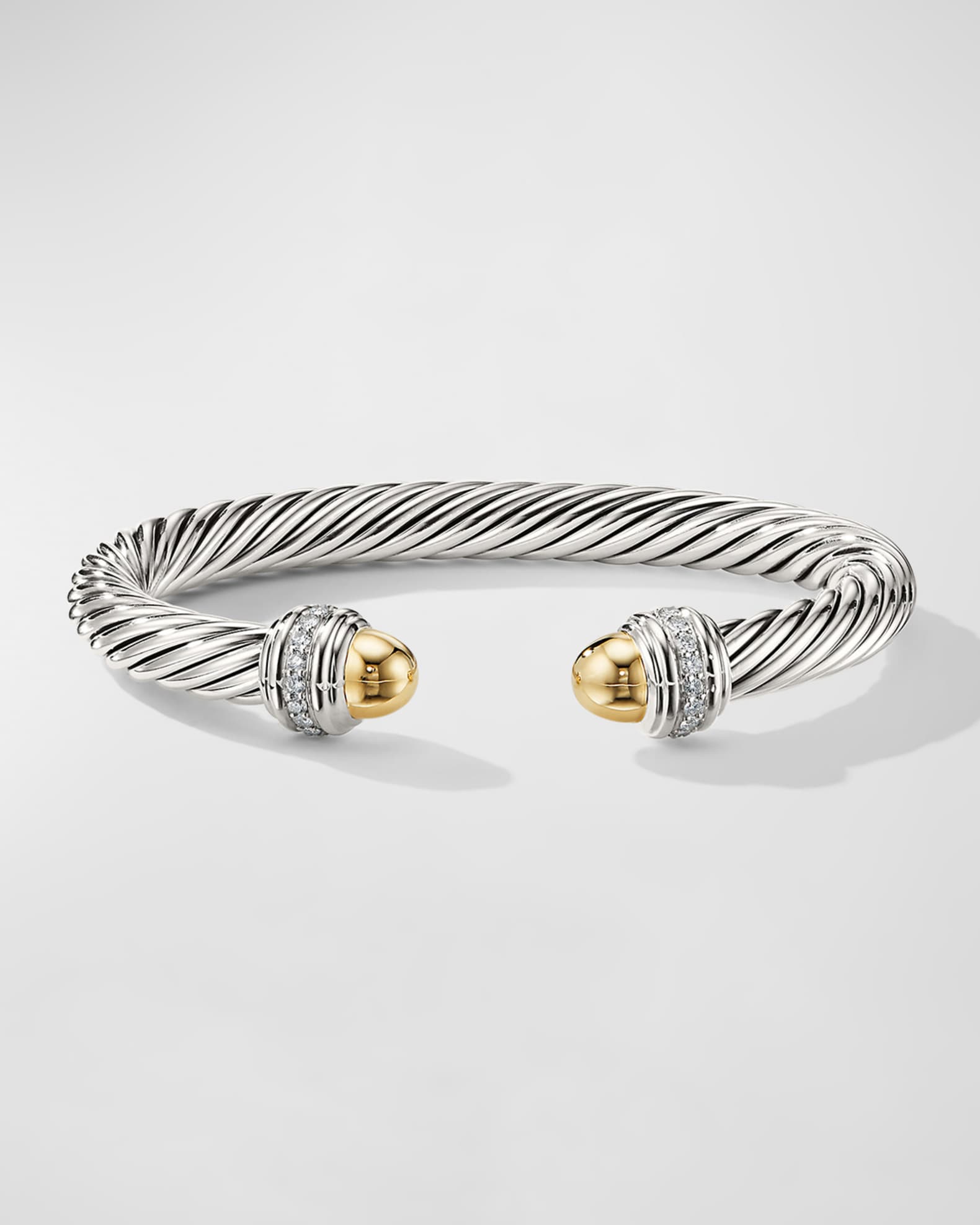 Cable Bracelet w/ Diamonds & 14k Gold 0