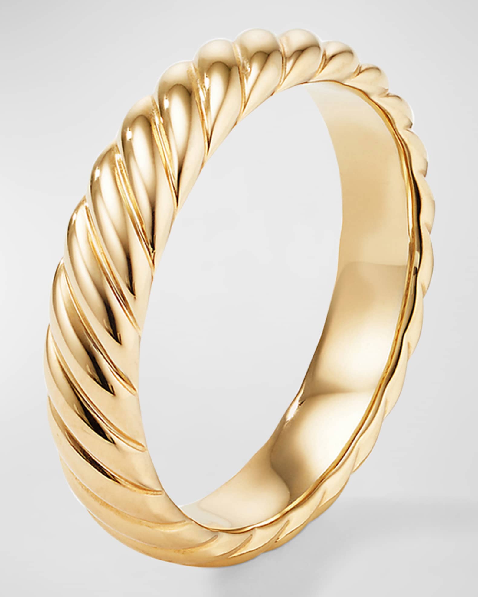 David Yurman Men's 18k Gold Cable Band Ring, 5mm | Neiman Marcus