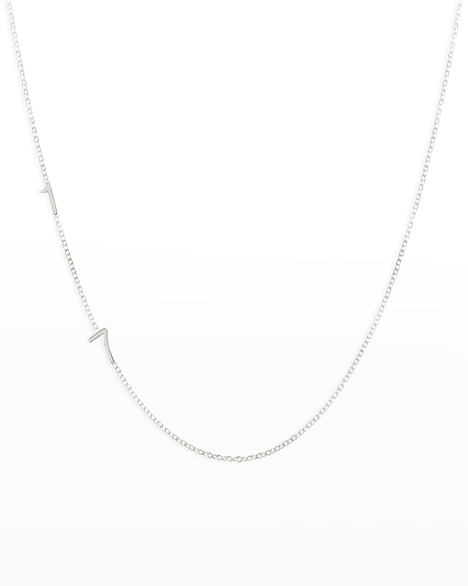 Mini 2 Number Necklace White Gold