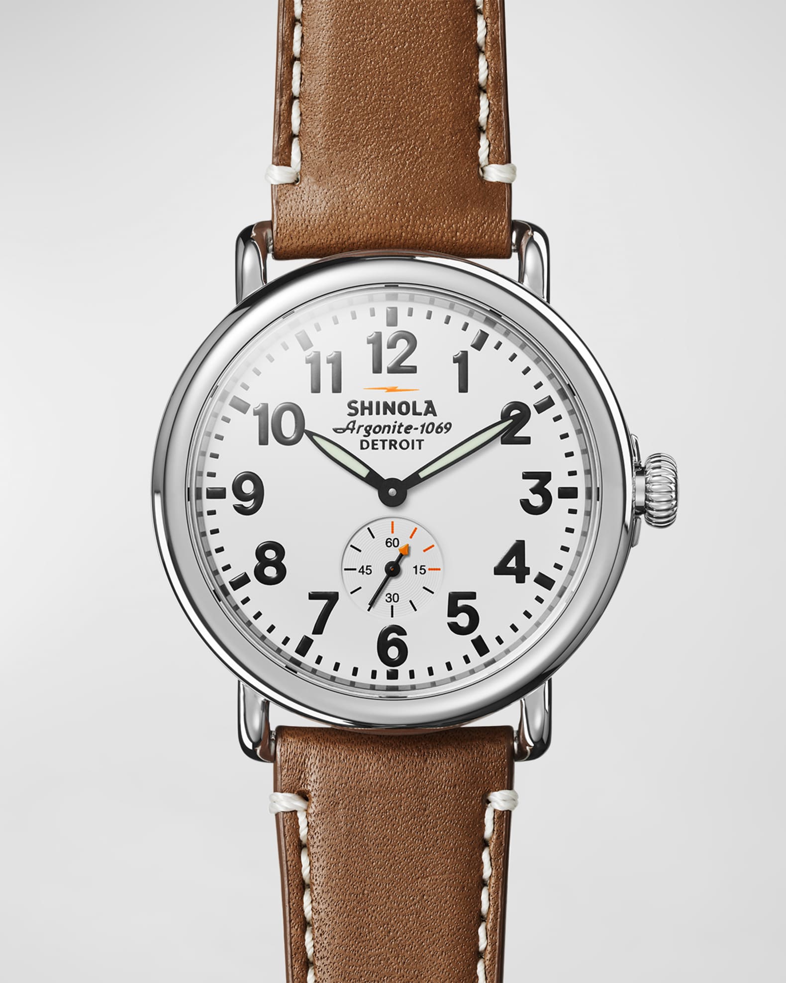 Men's 47mm Runwell Men's Watch, White/Brown 0