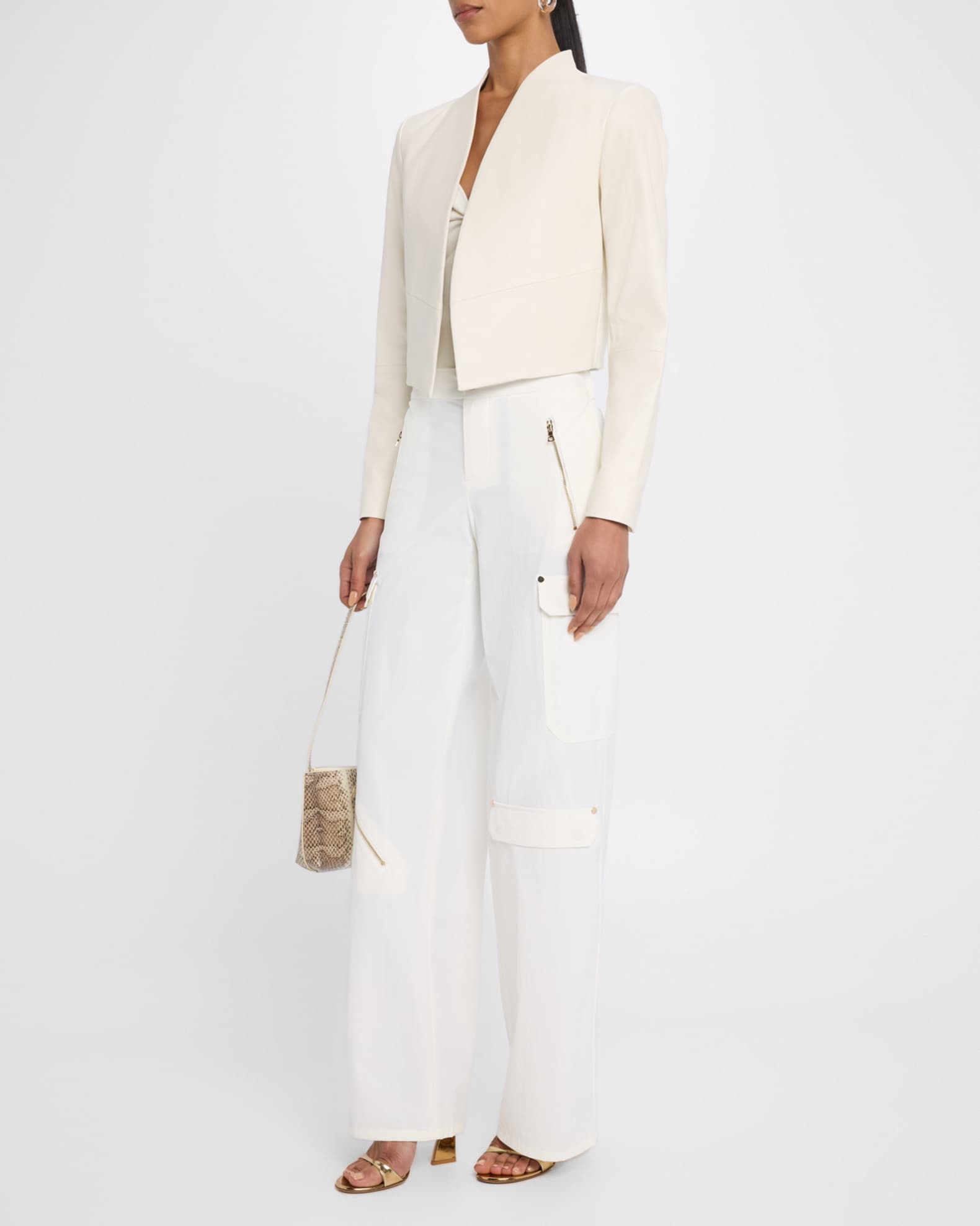 美品 Alice＋Olivia レザージャケット Ｓ Alice + Olivia Harvey Open Leather Jacket | Saks Fifth Avenue