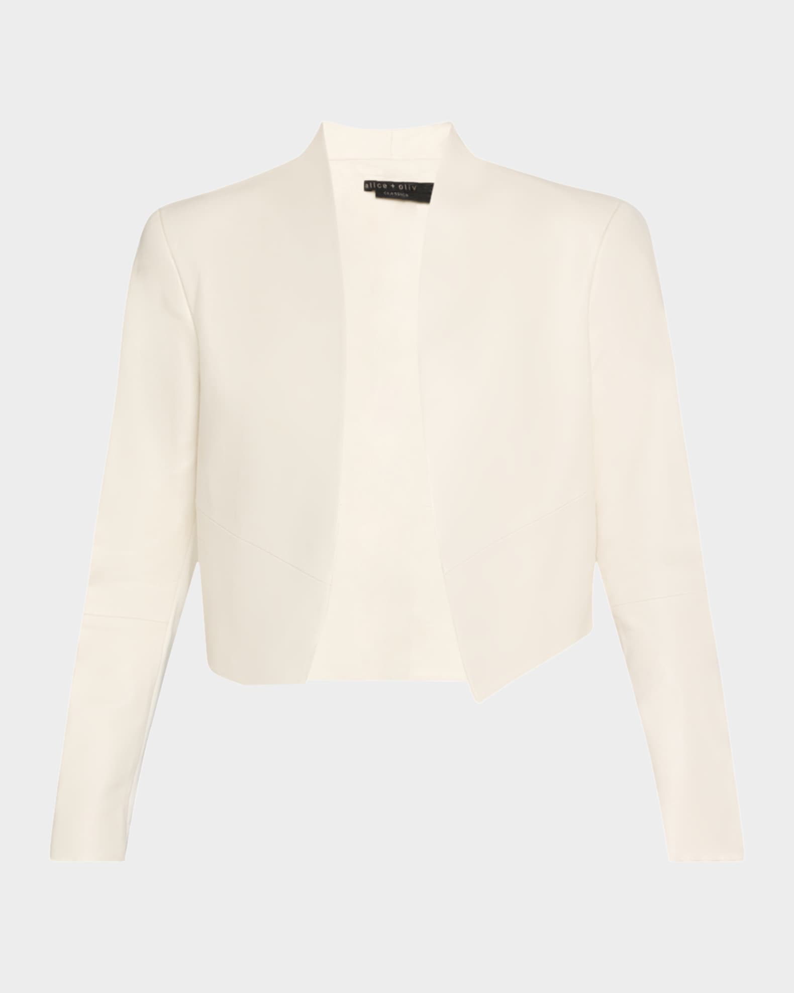 ALICE + OLIVIA Harvey Draped Open-Front Leather Jacket | Neiman Marcus