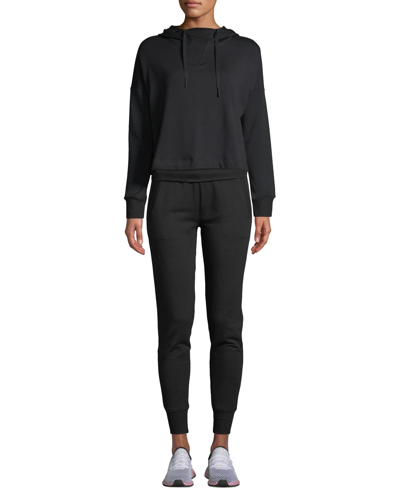Beyond Yoga Cozy Fleece Foldover Sweatpant in Black