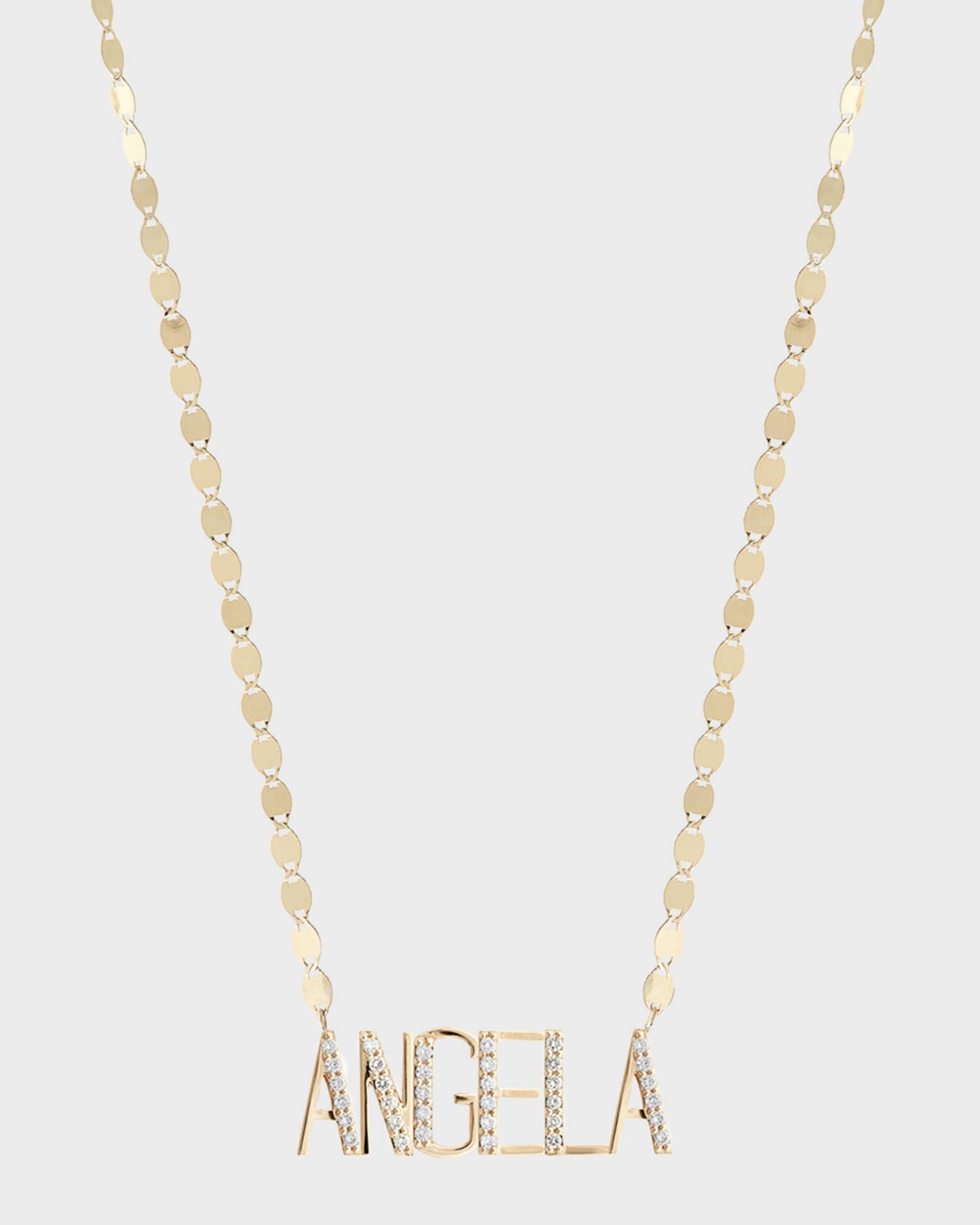 LANA Gold Personalized Six-Letter Pendant Necklace w/ Diamonds