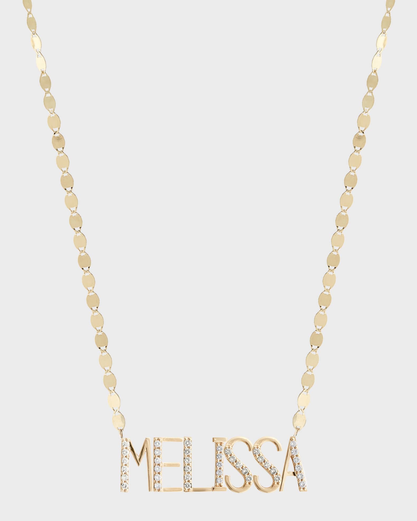 Personalized Diamond Nameplate Necklace - 7 Letters - LANA