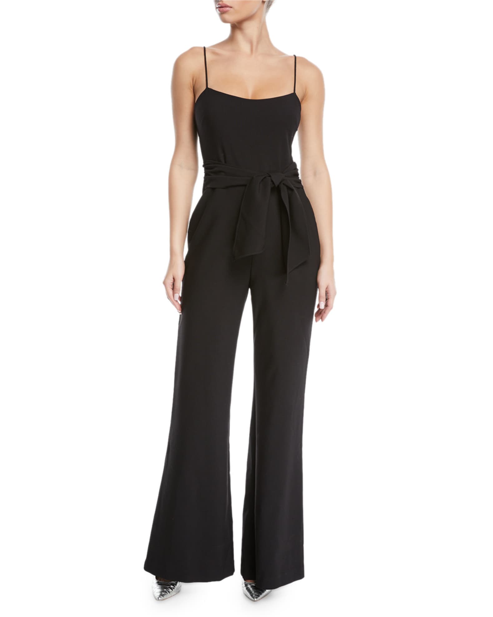 Likely Genevieve Wide-Leg Tie-Front Jumpsuit | Neiman Marcus