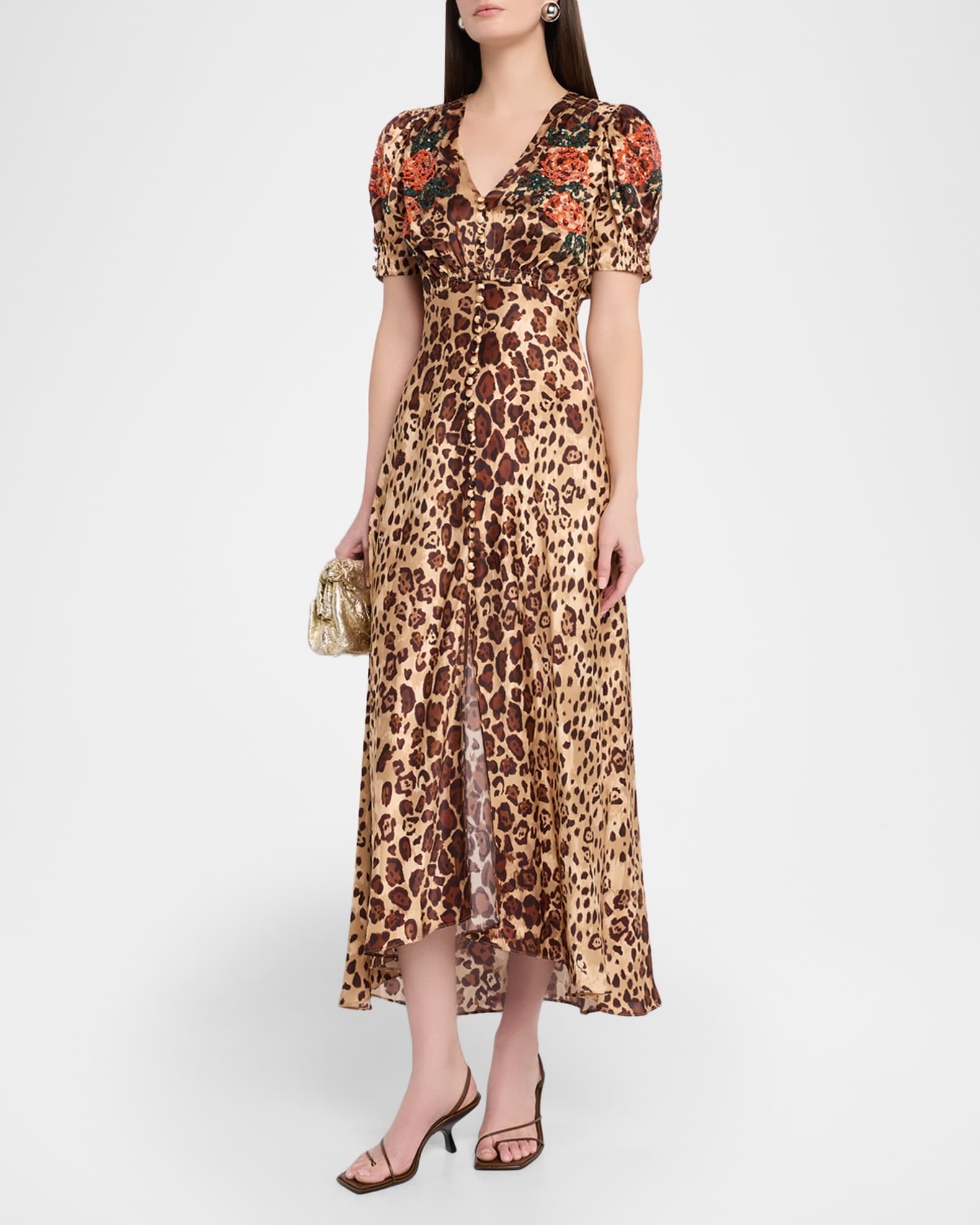 Saloni Lea Long Dress | Print | Size 4 | Shopbop