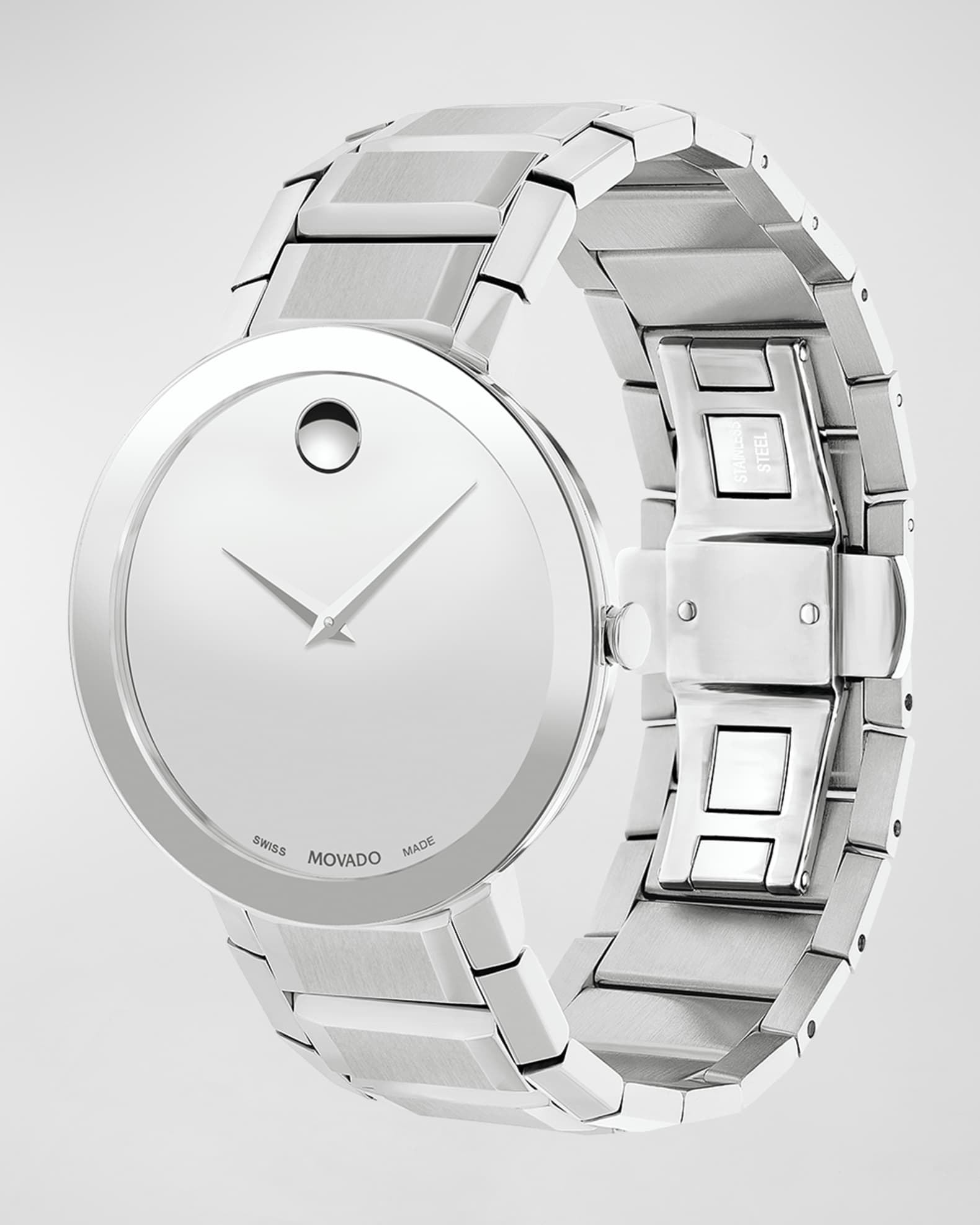 Movado Men s Sapphire Stainless Steel Bracelet Watch Neiman Marcus