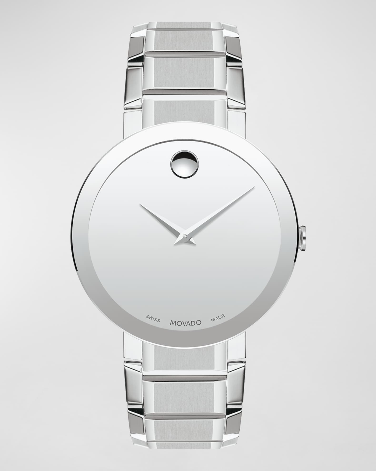 Movado watch men's sapphire stainless steel bracelet sales