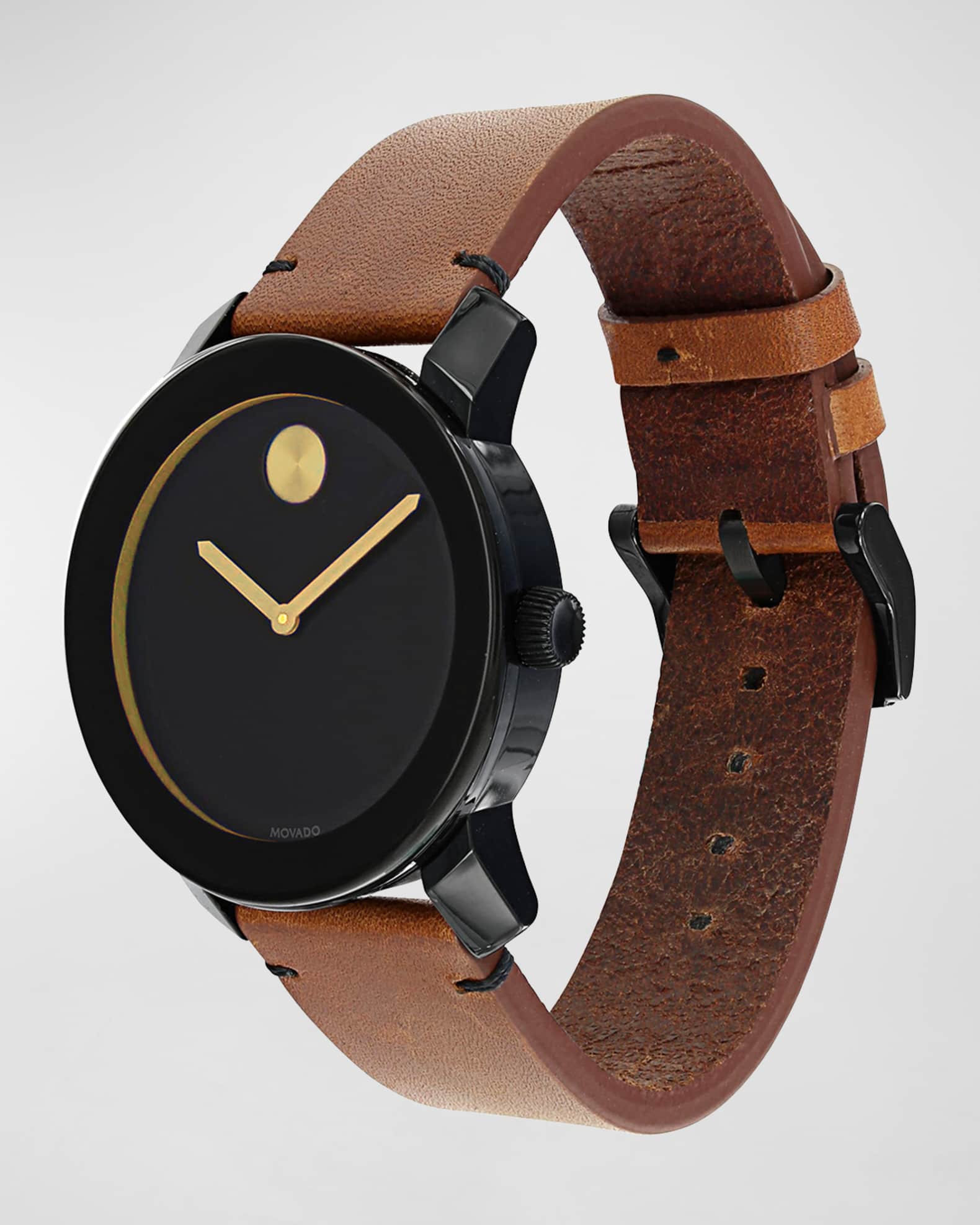 Movado Bold Men's 42mm Large Bold TR90 Watch with Leather Strap