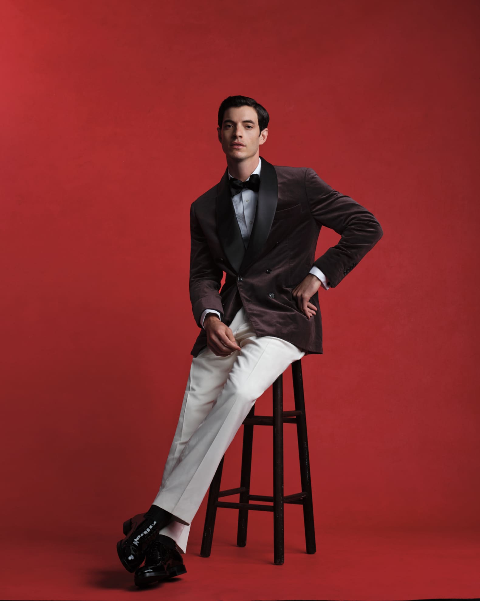 Basic Solid Silk and Cotton Bow Tie 1