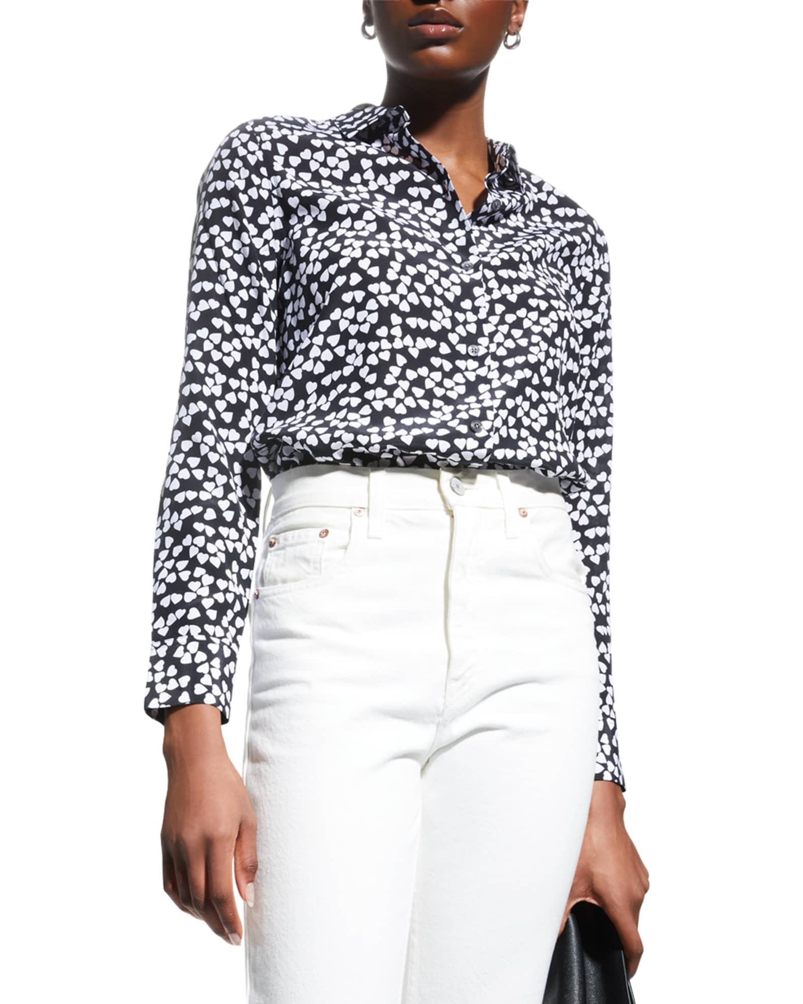 button up shirt with hearts