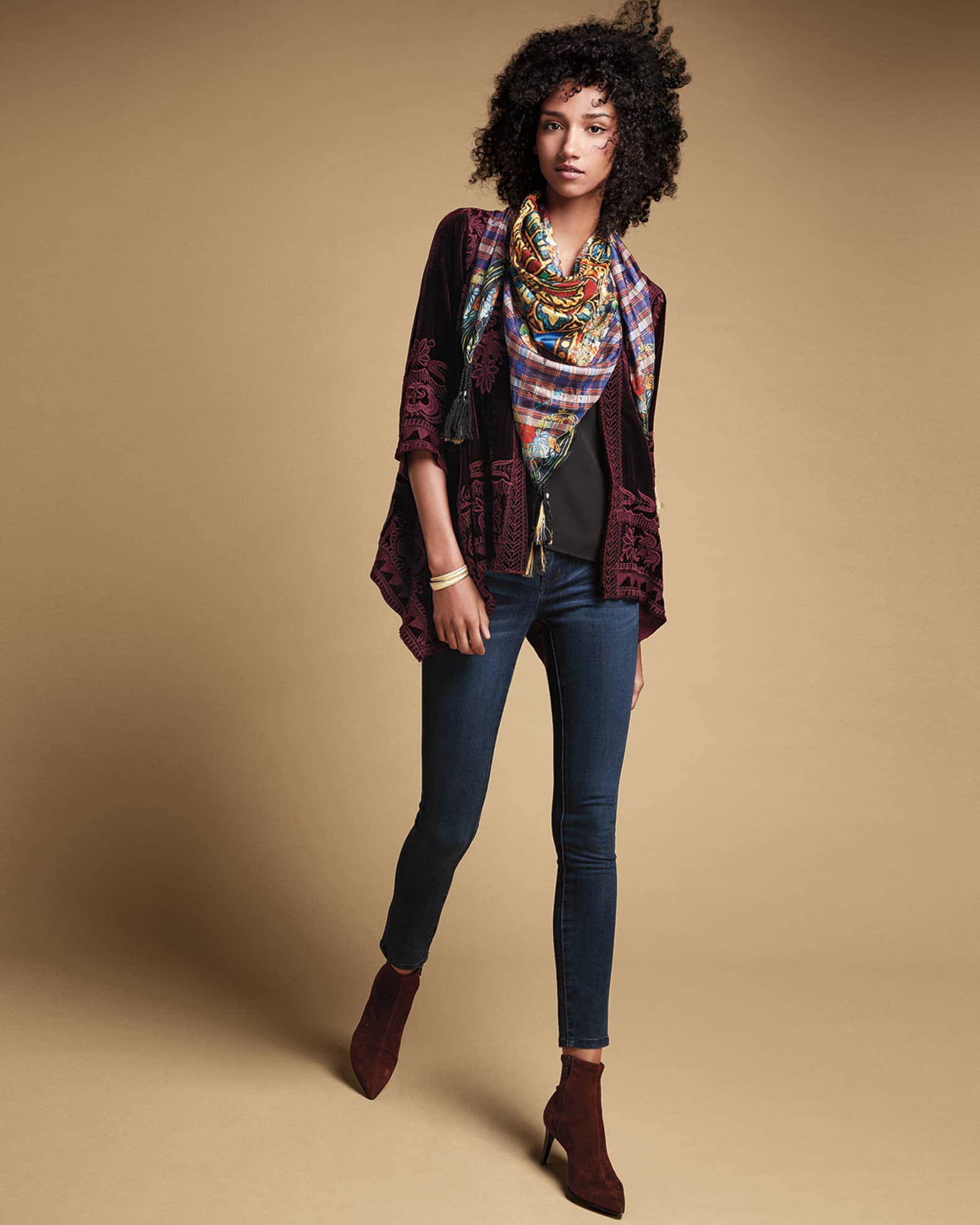 Johnny was hirsch deals velvet draped cardigan