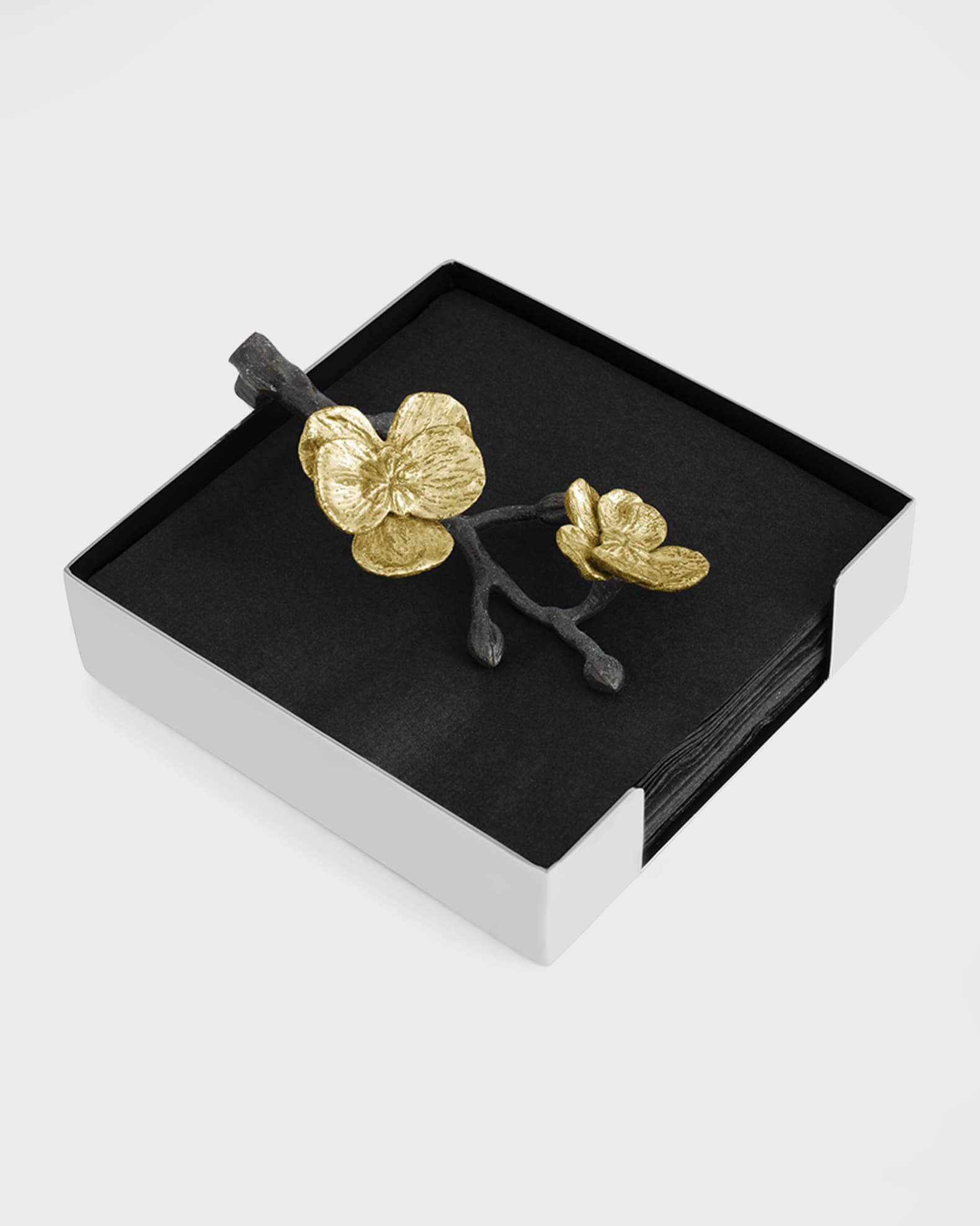 Gold Orchid Cocktail Napkin Holder 1