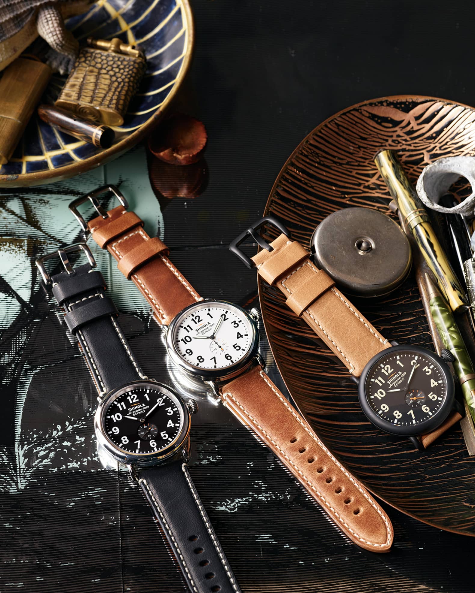 Shinola 47mm Runwell Men s Watch Black Neiman Marcus