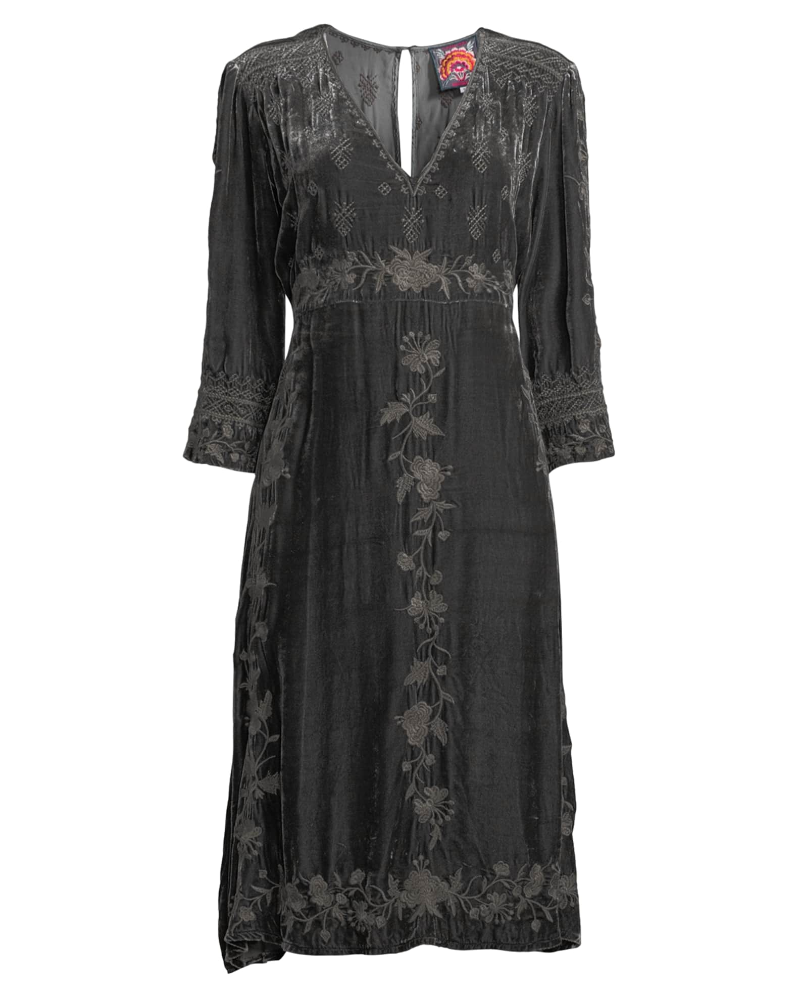Shalea Long Velvet V-Neck Dress and Matching Items | Neiman Marcus