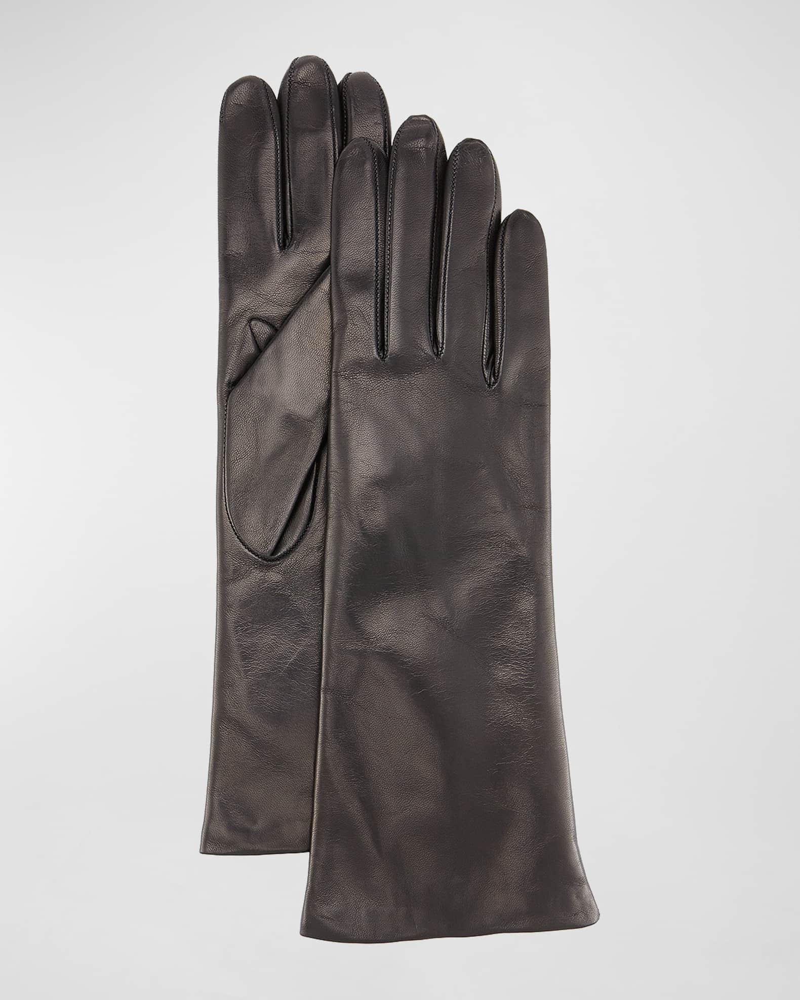 Louis Vuitton Monogram Cashmere Lined Leather Gloves - Black