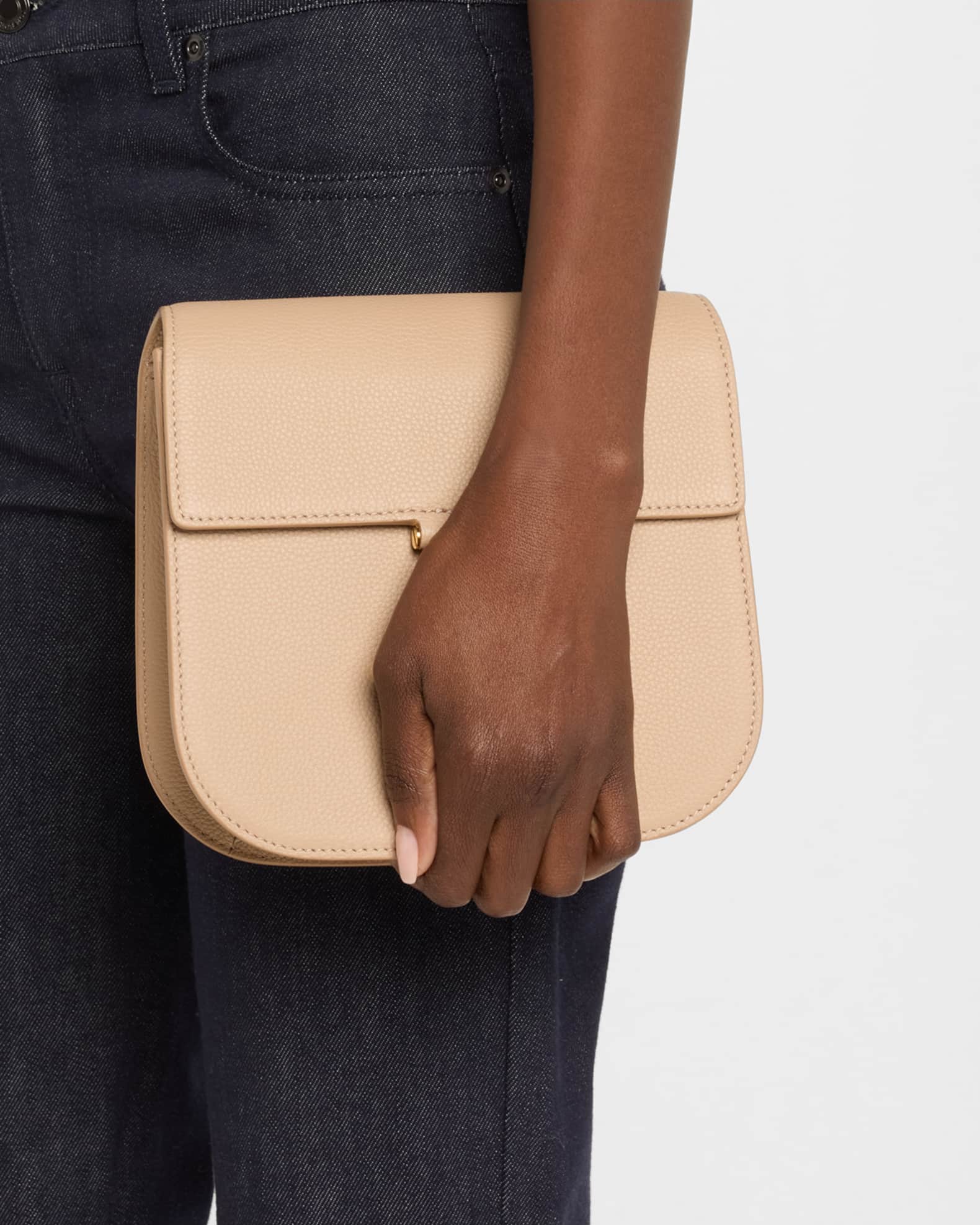 Tara Mini Crossbody in Grained Leather with Leather Strap 1