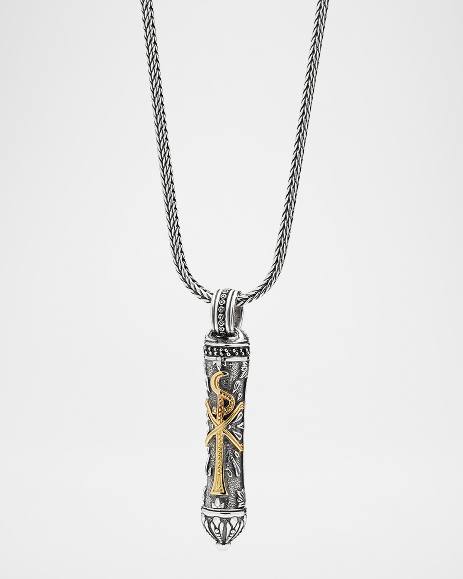 Konstantino Men's Stavros Pendant with 18k Gold Trim | Neiman Marcus