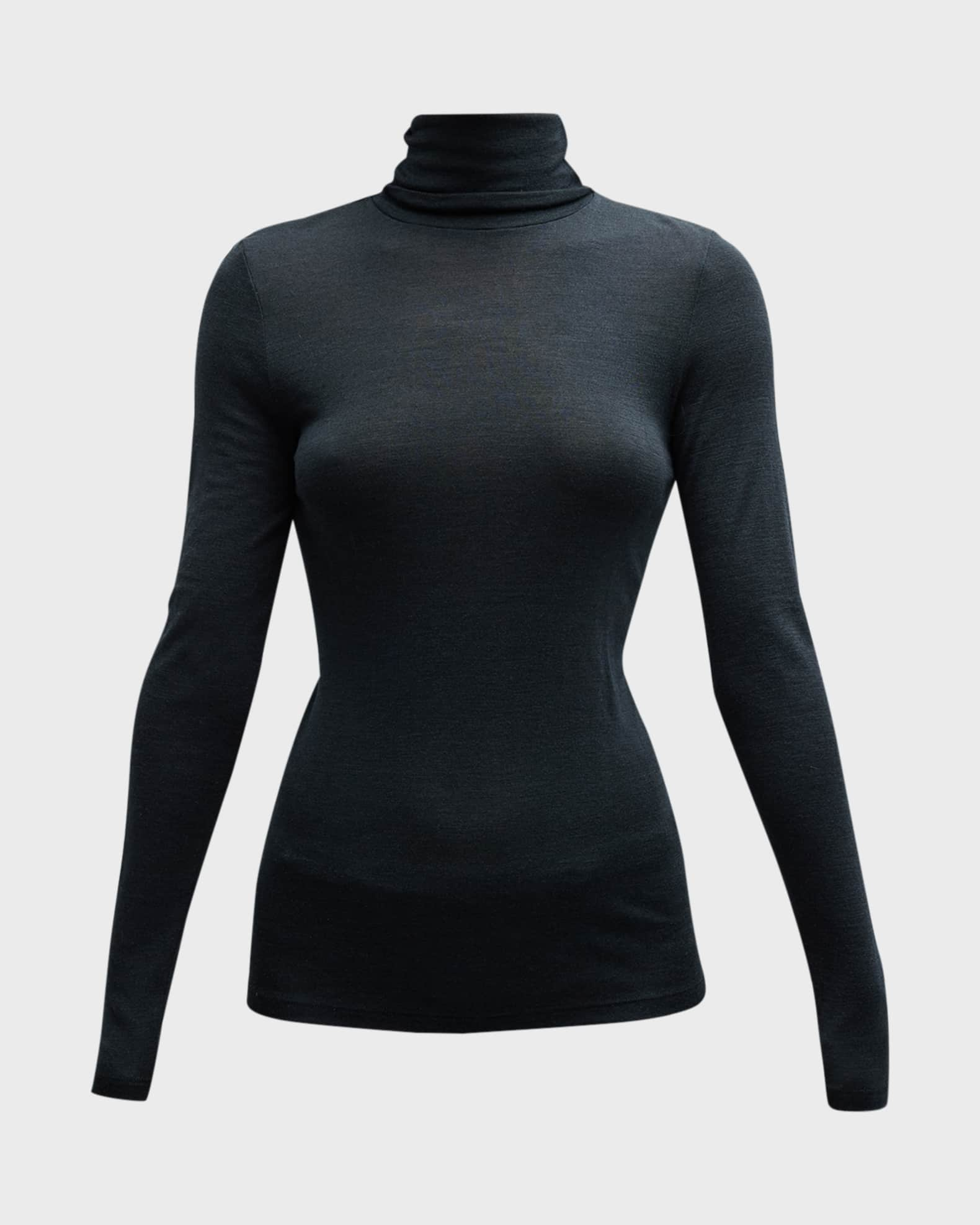 Woolen Silk - Long-Sleeved Turtle Neck Top