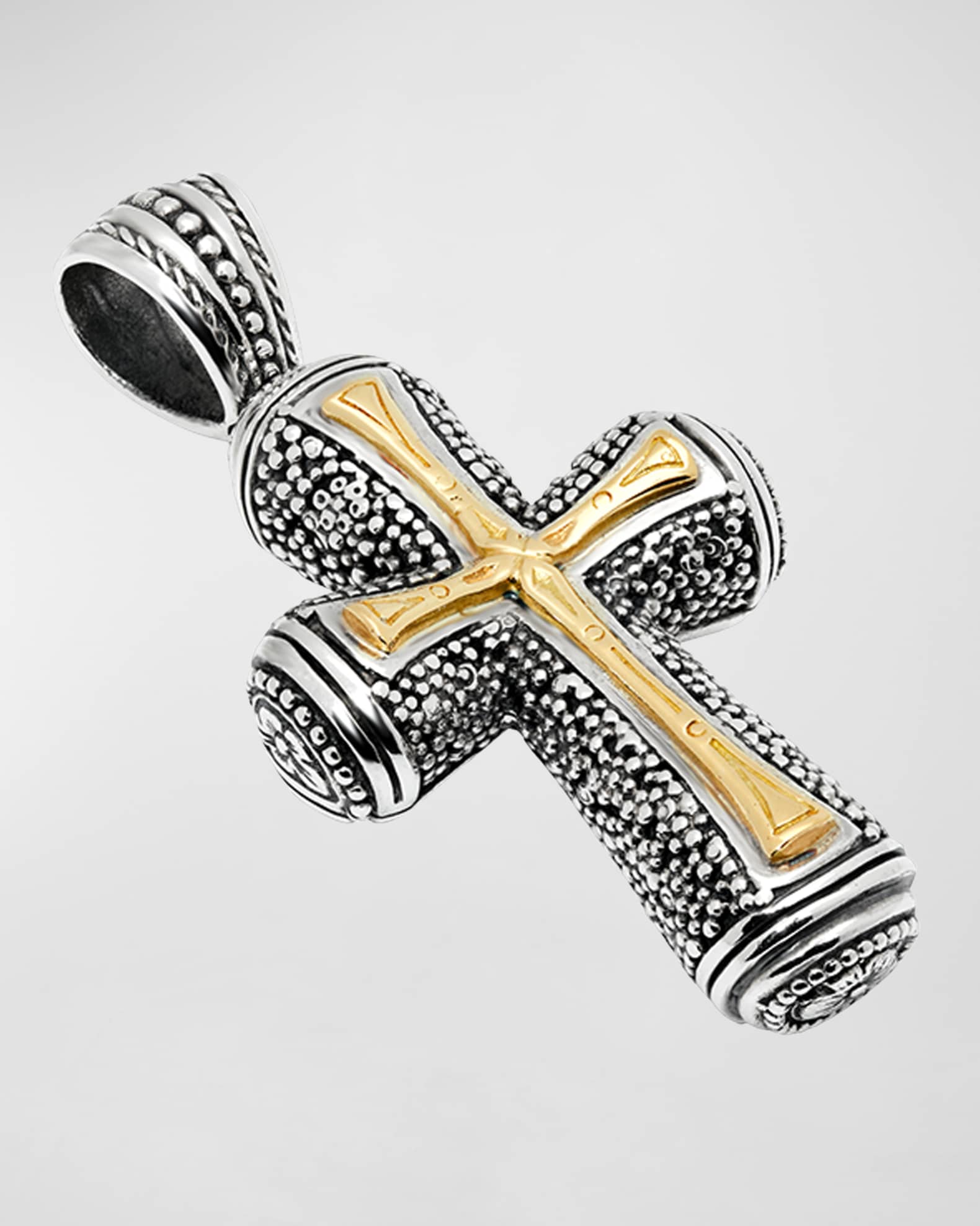 Men's Stavros 18k Gold Inset Cross Pendant 1