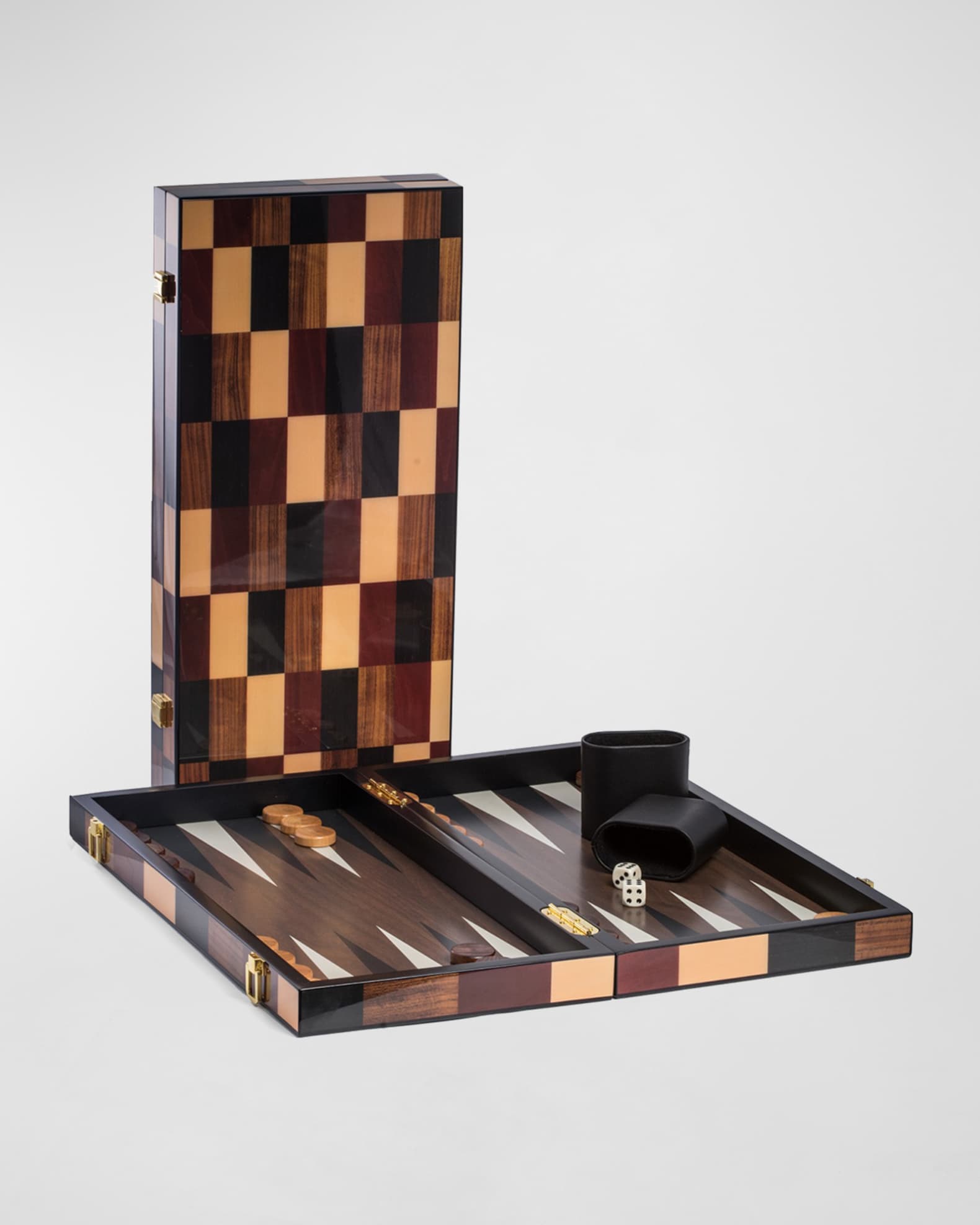 Bey-Berk Art Deco-Design Wooden Backgammon Set | Neiman Marcus