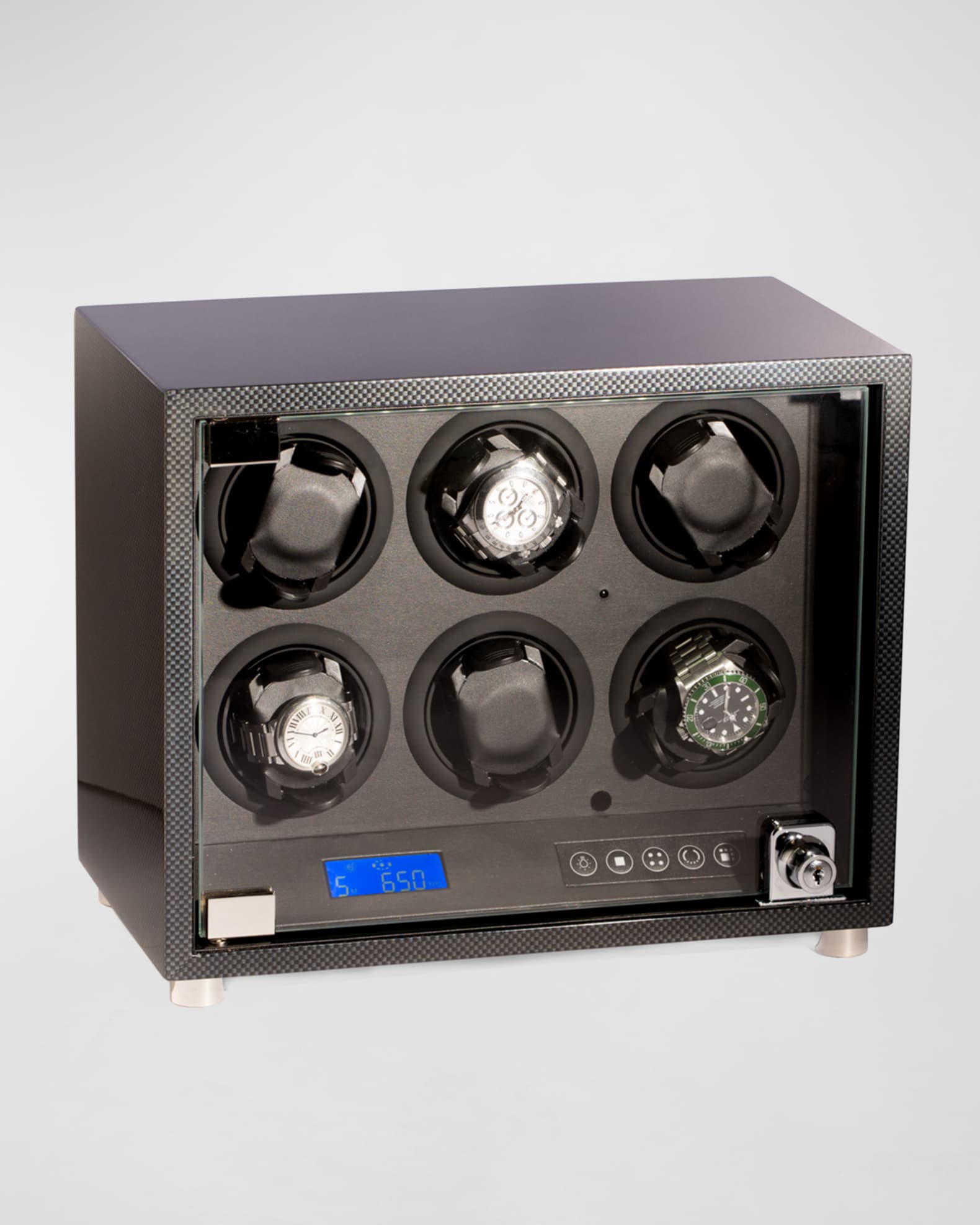 Bey-Berk Carbon Fiber-Design 6-Watch Winder
