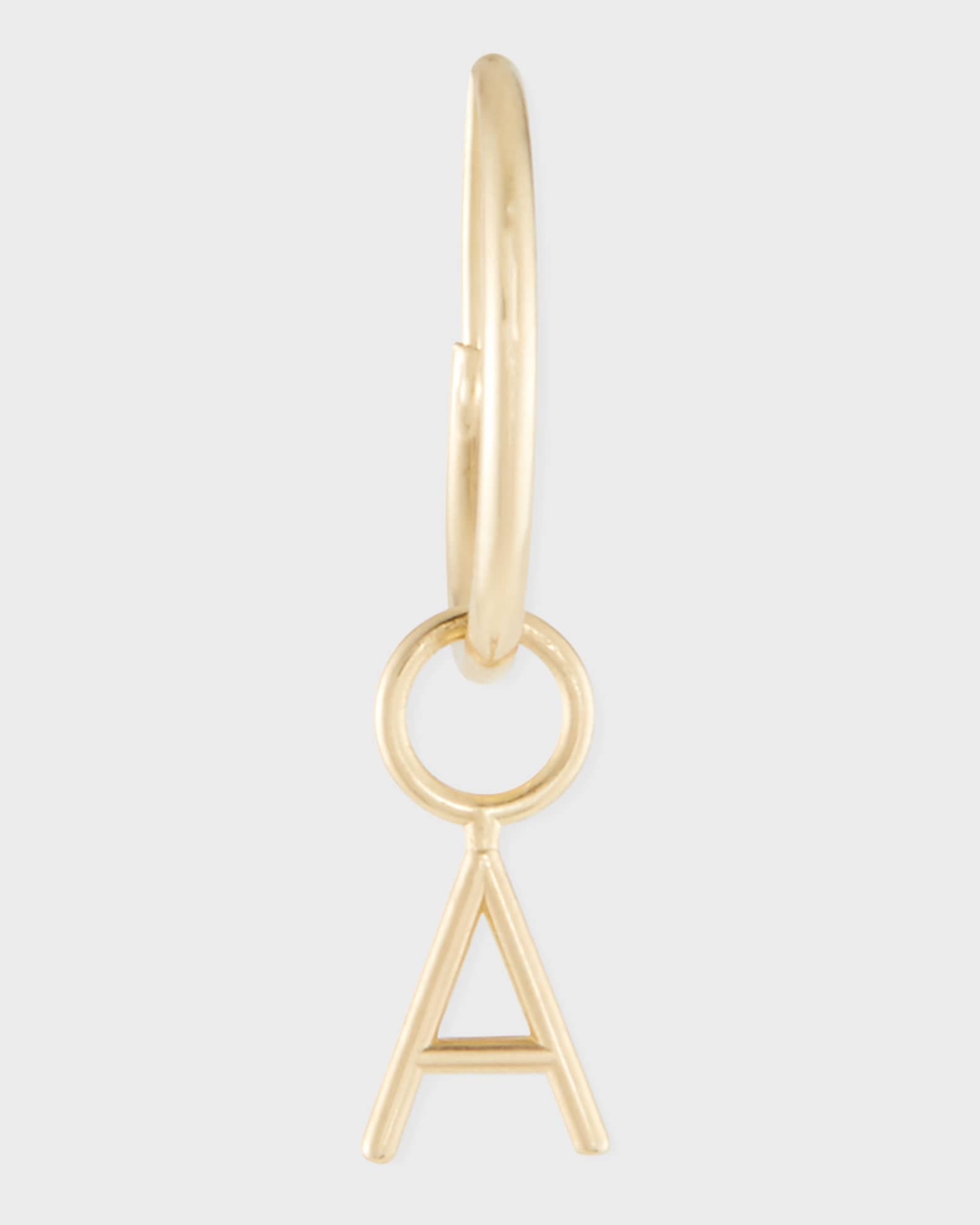 Mini Amelia 14K Gold Initial Hoop Drop Earring (Single) 0