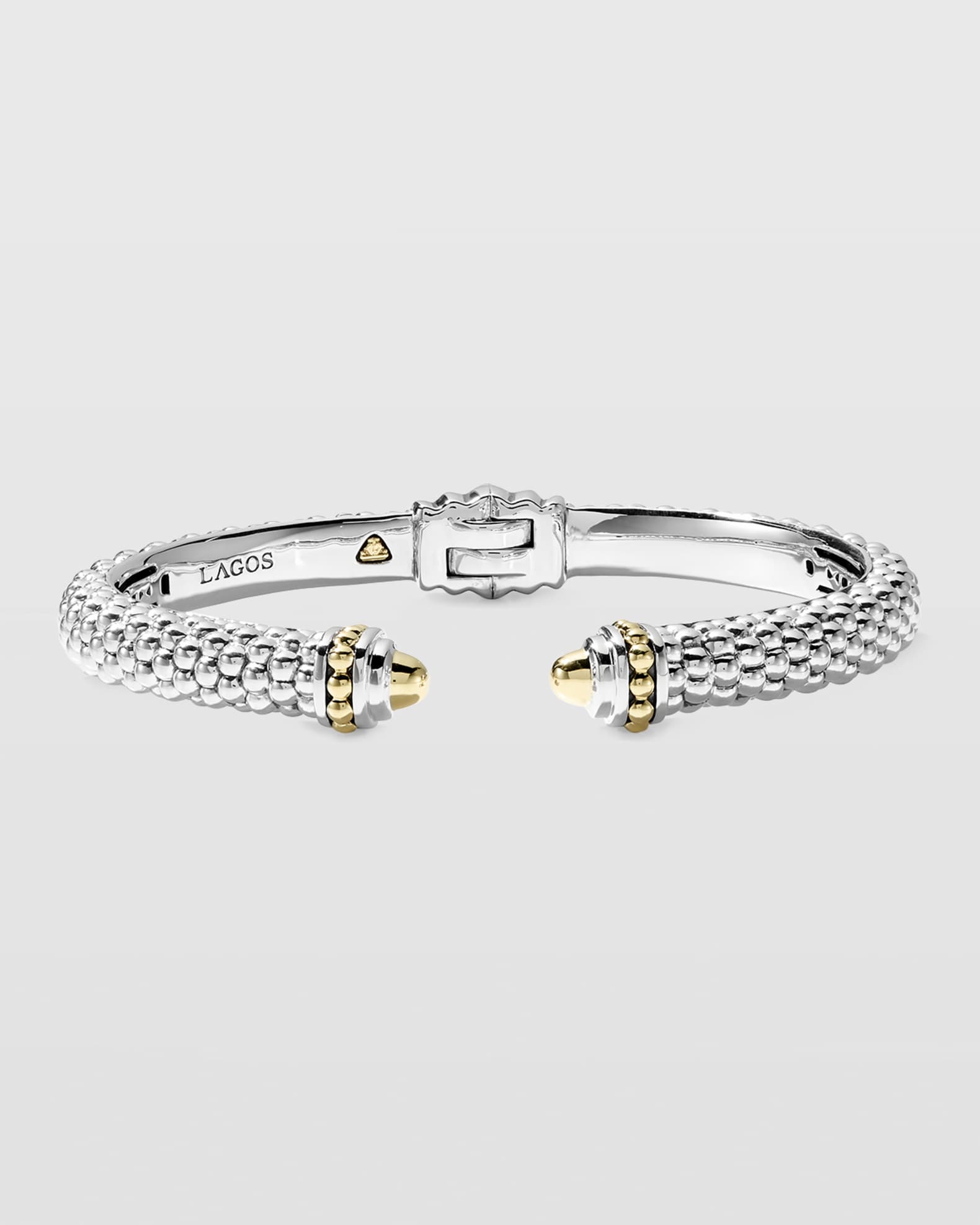 Silver & 18k Gold Signature Caviar Cuff Bracelet Neiman Marcus