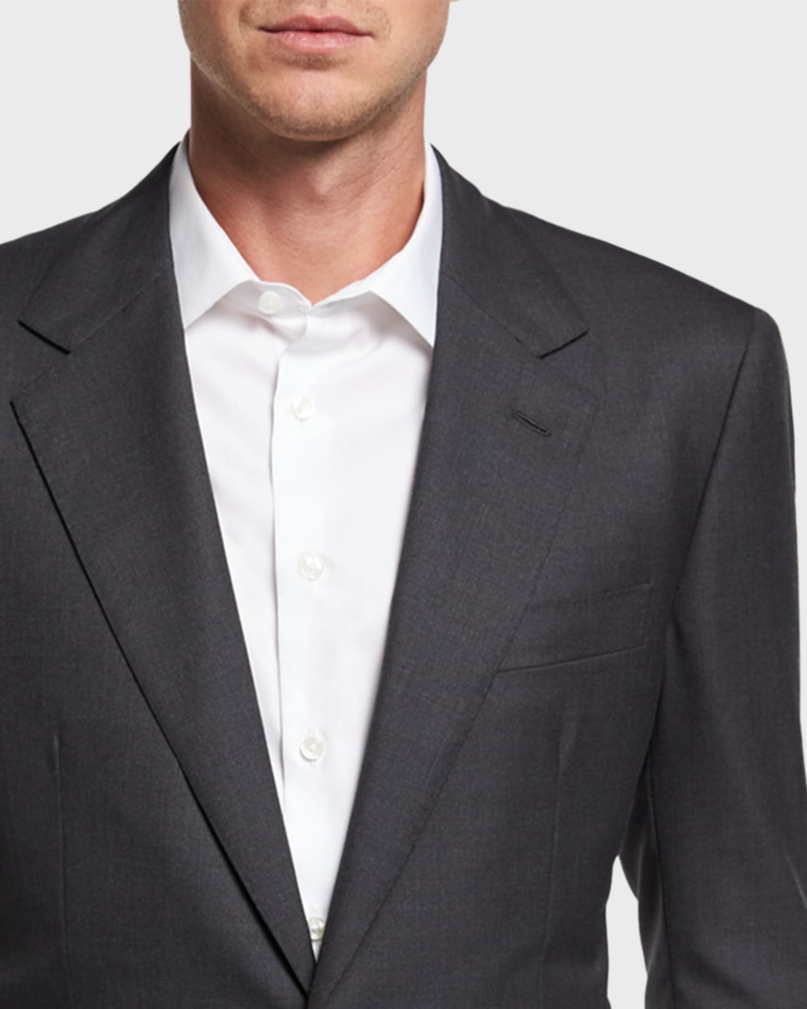 Men's Two-Piece Solid Wool Suit 1