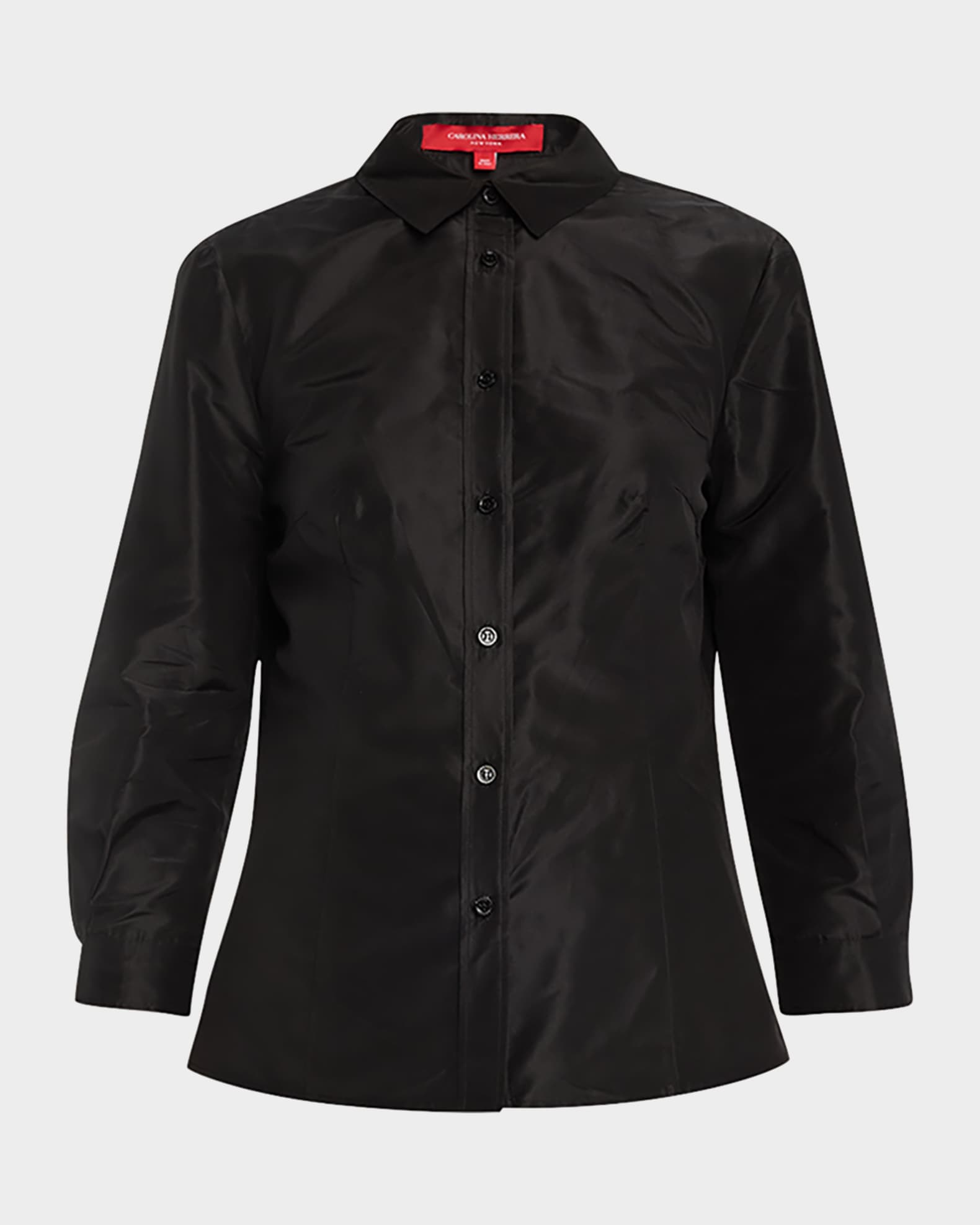 Carolina Herrera Taffeta Button-Front Shirt Neiman Marcus