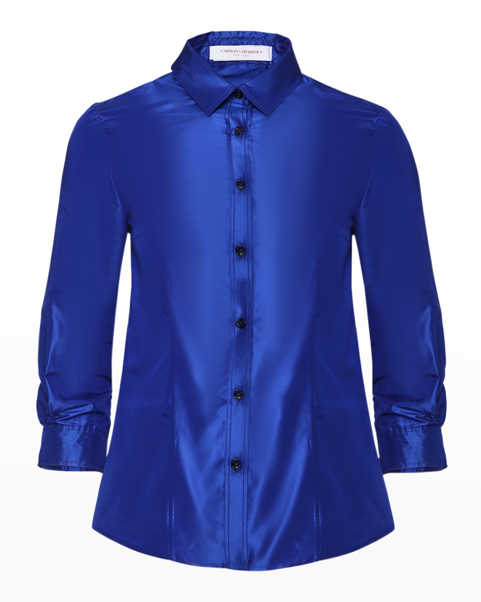 Carolina Herrera Taffeta Button Front Shirt Neiman Marcus