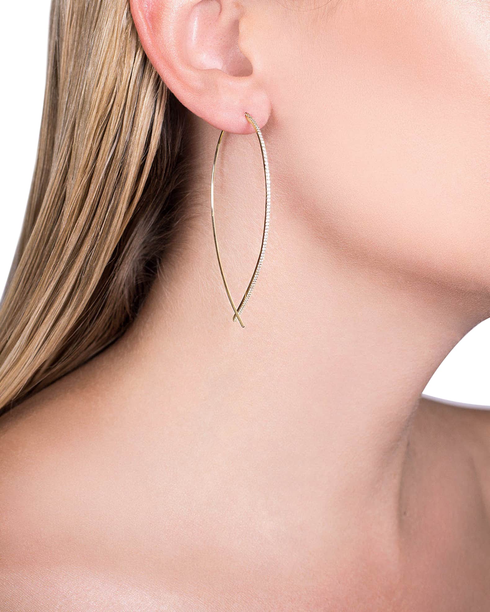 Skinny diamond hoop earrings shop