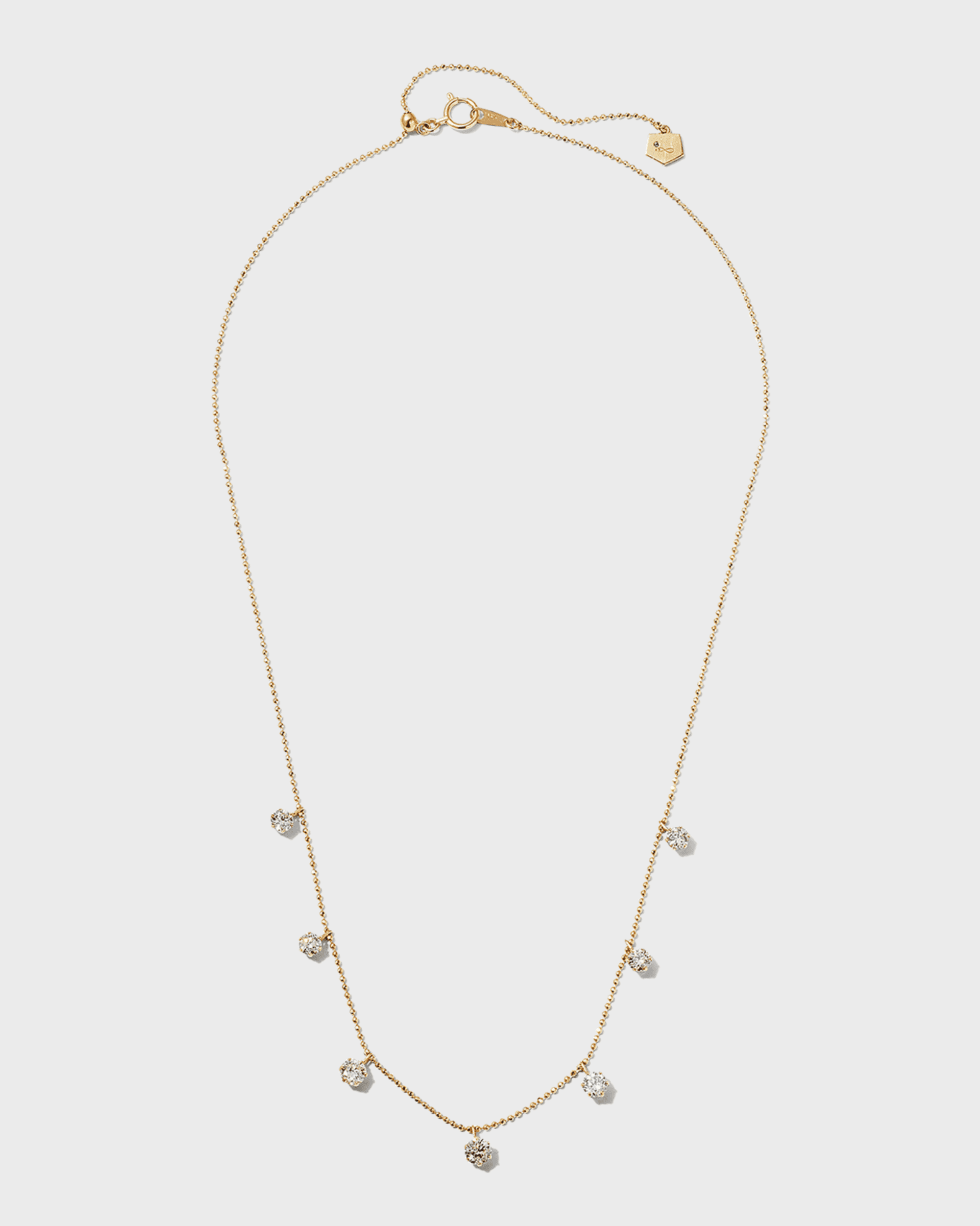 Graziela Gems Yellow Gold Medium Floating Diamond Necklace with ...