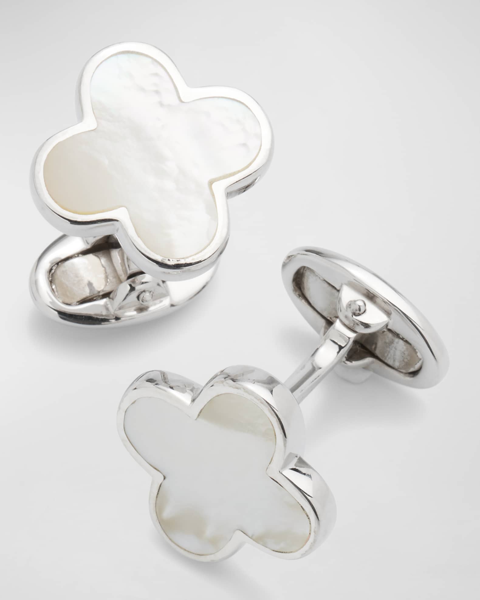 Mother-of-Pearl Clover Cuff Links 0