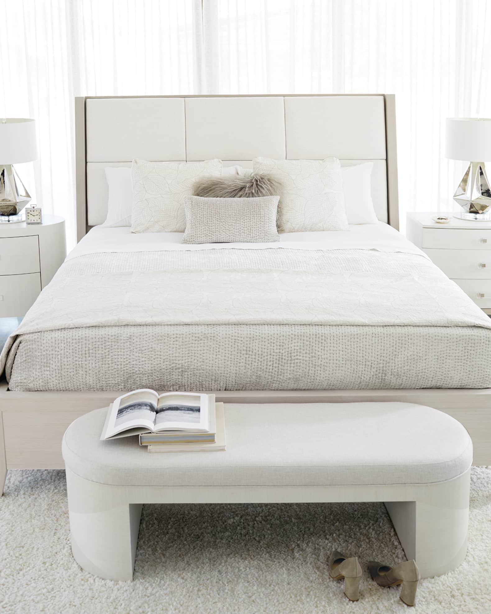 Bernhardt Axiom Quilted Panel Queen Bed Neiman Marcus