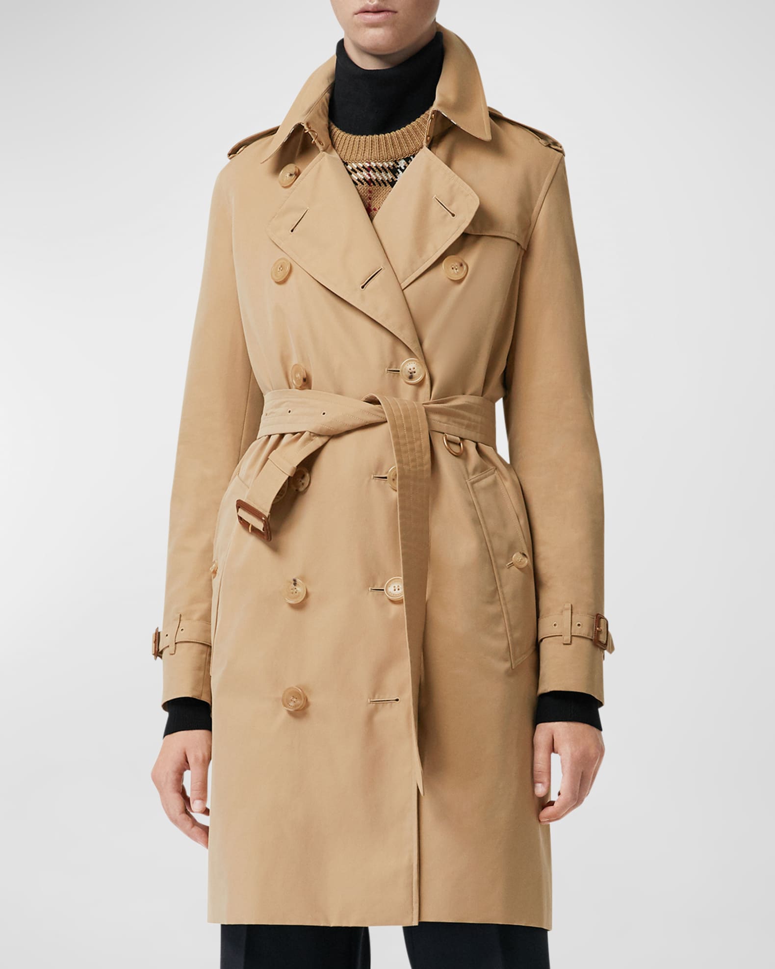 Burberry Kensington Heritage Belted Trench Coat | Neiman Marcus