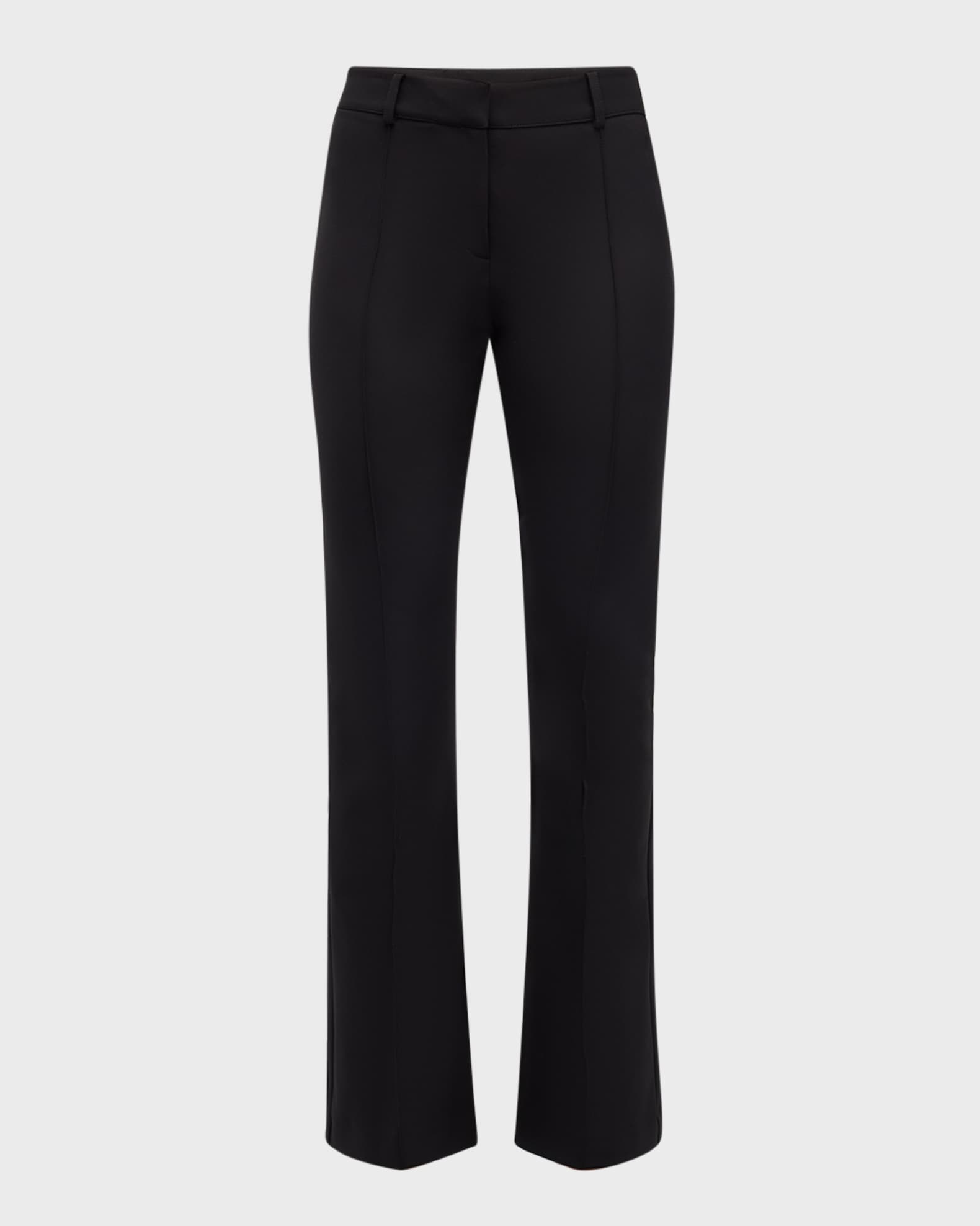 Veronica Beard Hibiscus Pintuck Boot-Cut Pants | Neiman Marcus