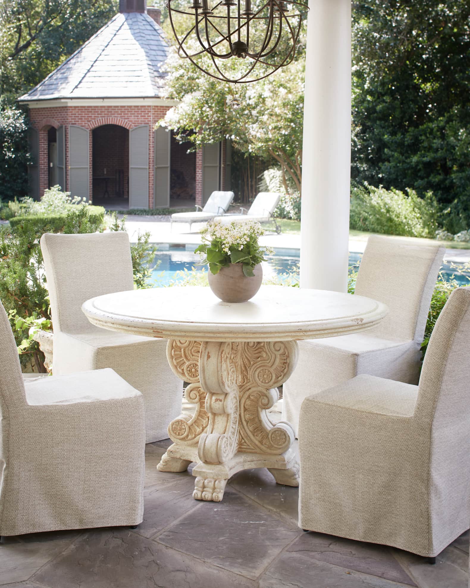42" Scrollwork Outdoor Dining Table 1